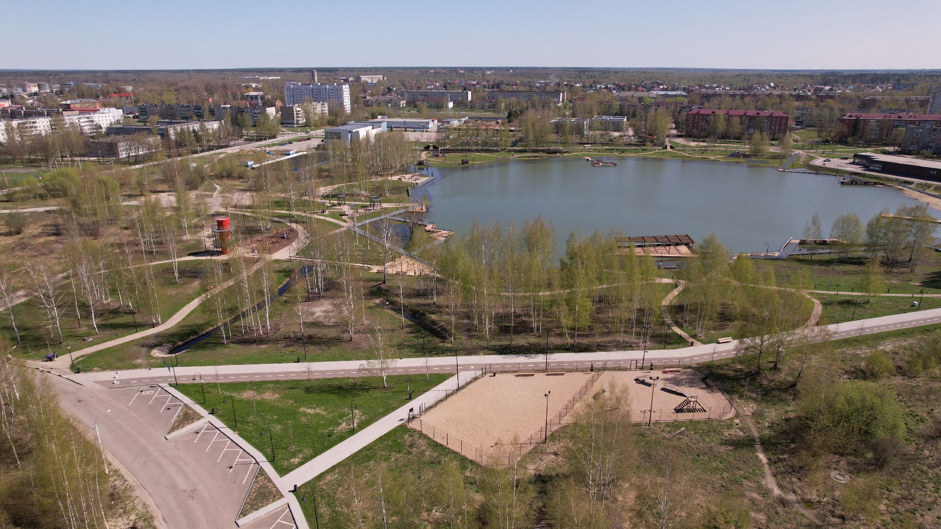 видео с коптера, электрогорск, благоустройство,