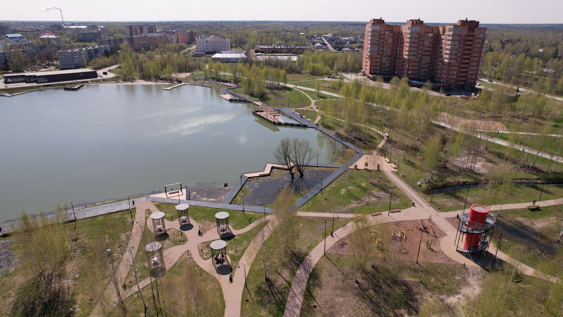 видео с коптера, электрогорск, благоустройство,
