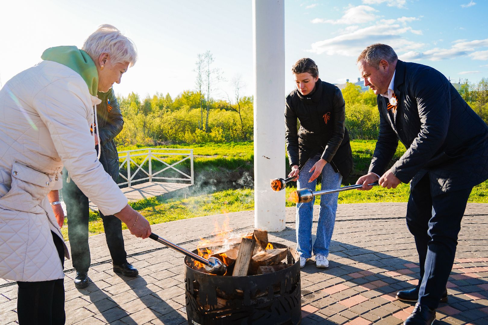костер победы, день победы, Рошаль, общественная палата, парк, Крестов брод, Эхо войны,Большая Шатура,