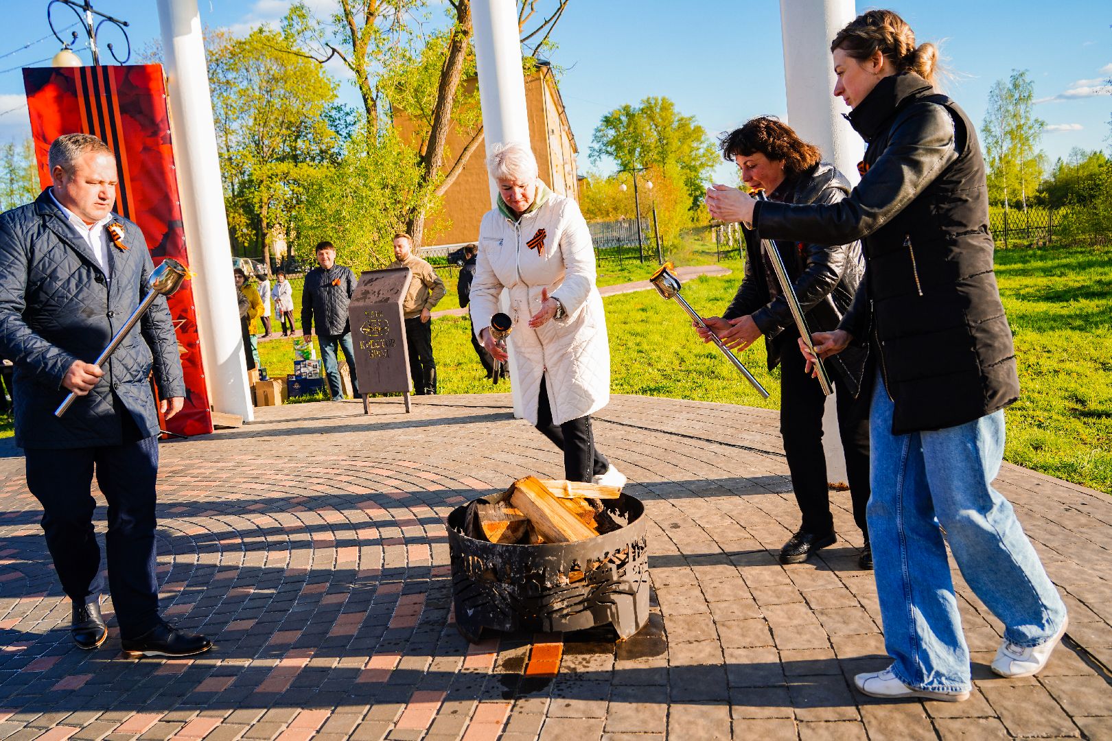 костер победы, день победы, Рошаль, общественная палата, парк, Крестов брод, Эхо войны,Большая Шатура,