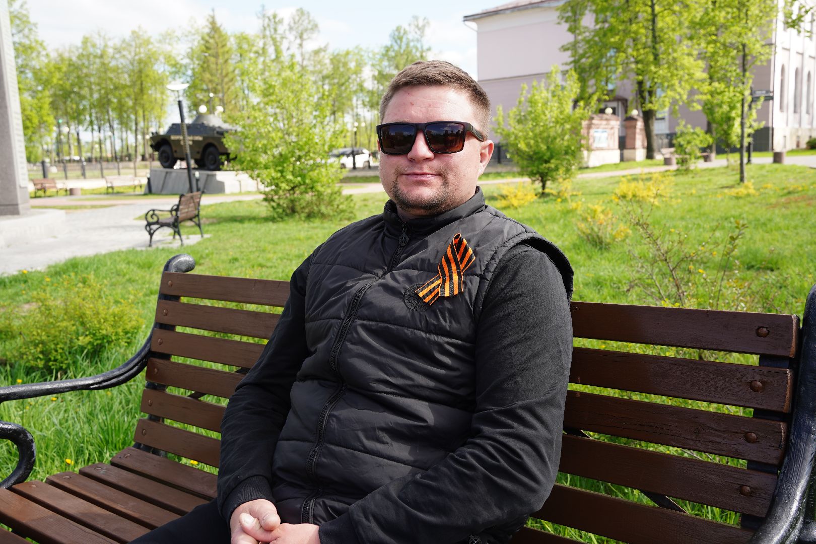 георгиевская лента, День Победы, Рошаль, Большая Шатура, парк Крестов брод,