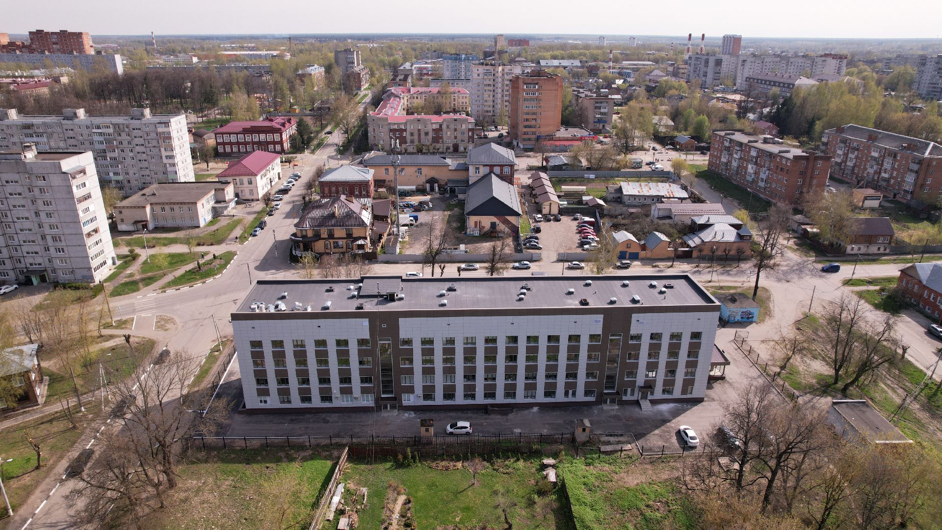 видео с коптера, поликлиника,