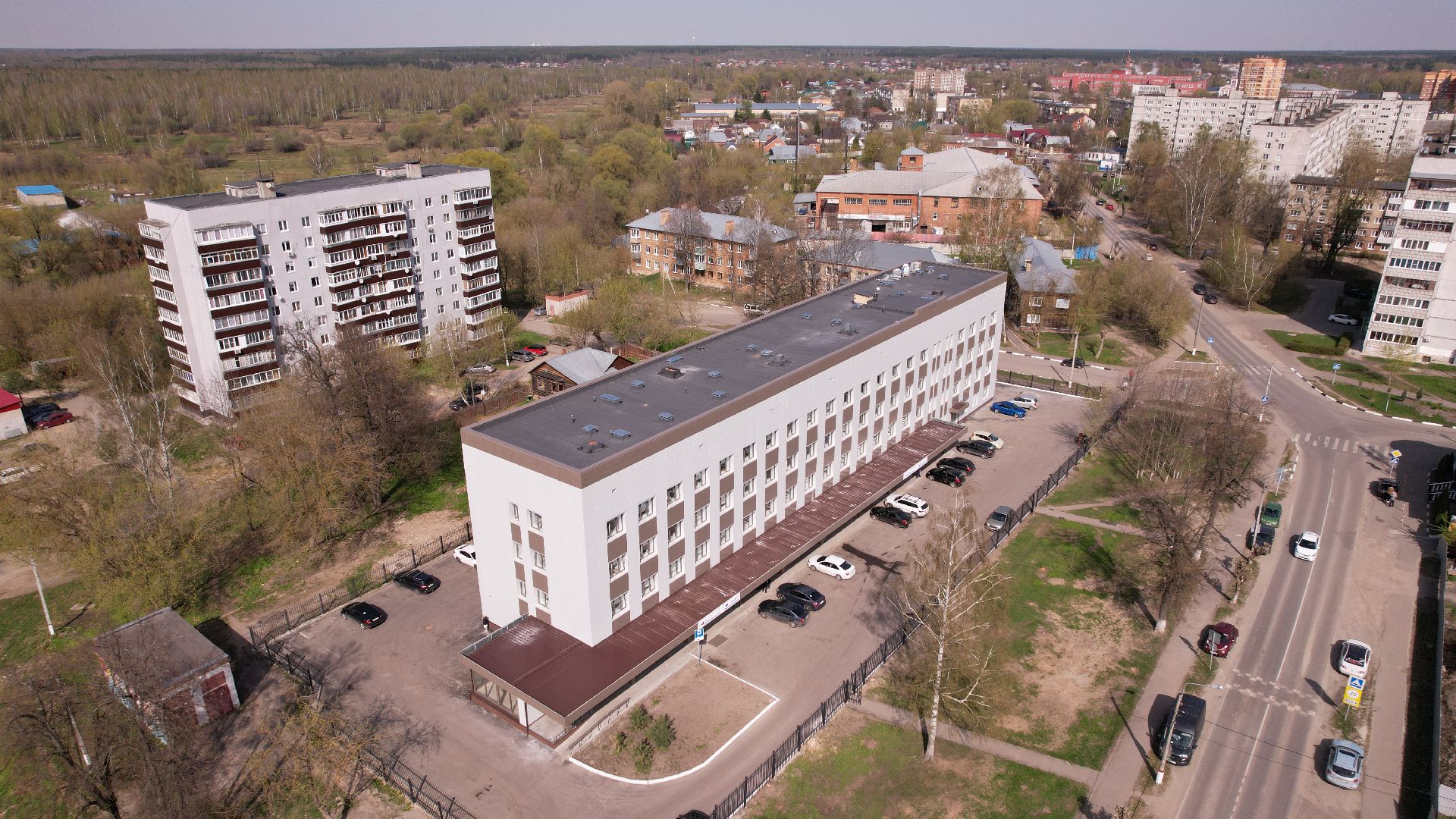 видео с коптера, поликлиника,