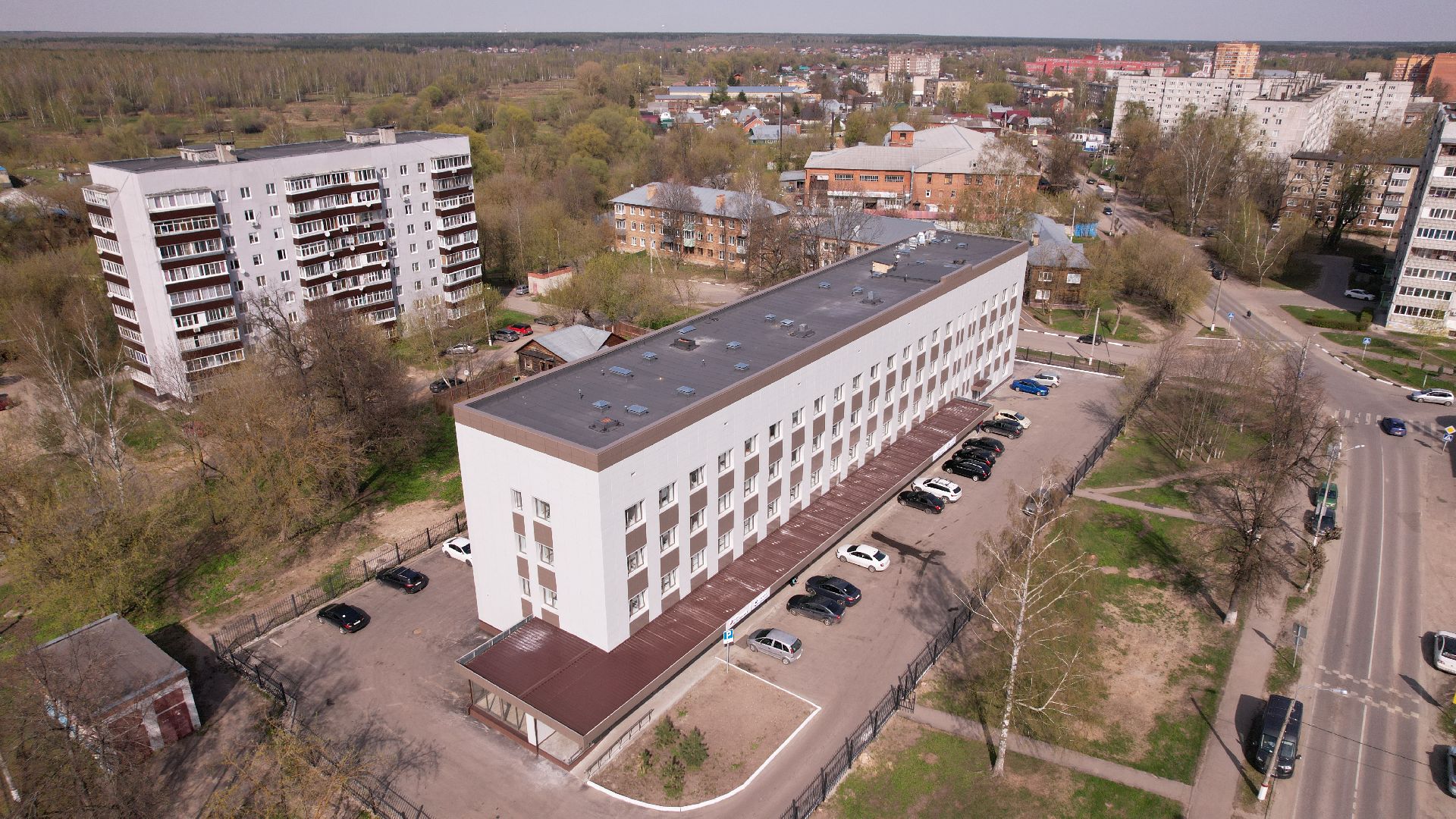 видео с коптера, поликлиника,