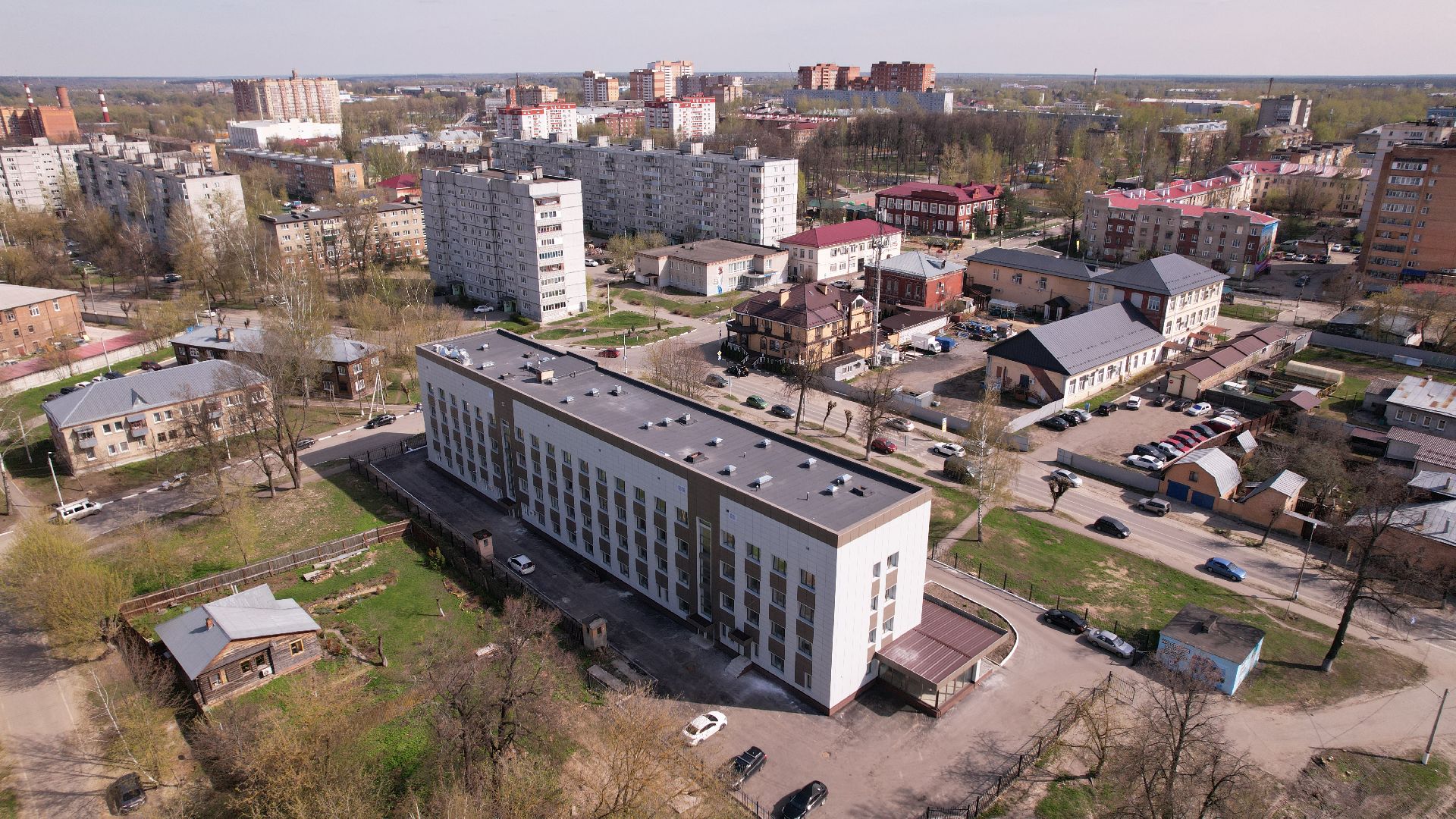 видео с коптера, поликлиника,