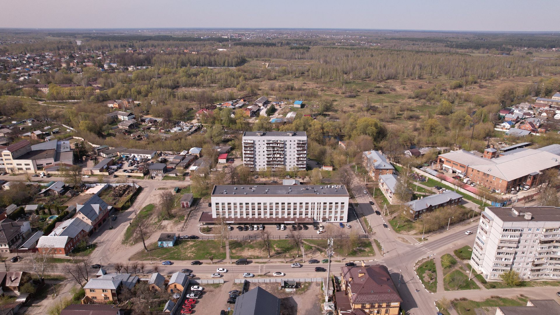 видео с коптера, поликлиника,