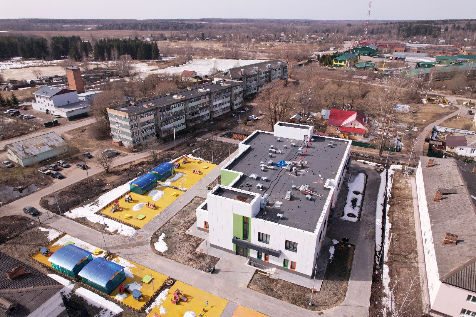 видео с коптера, волоколамск, детский сад,