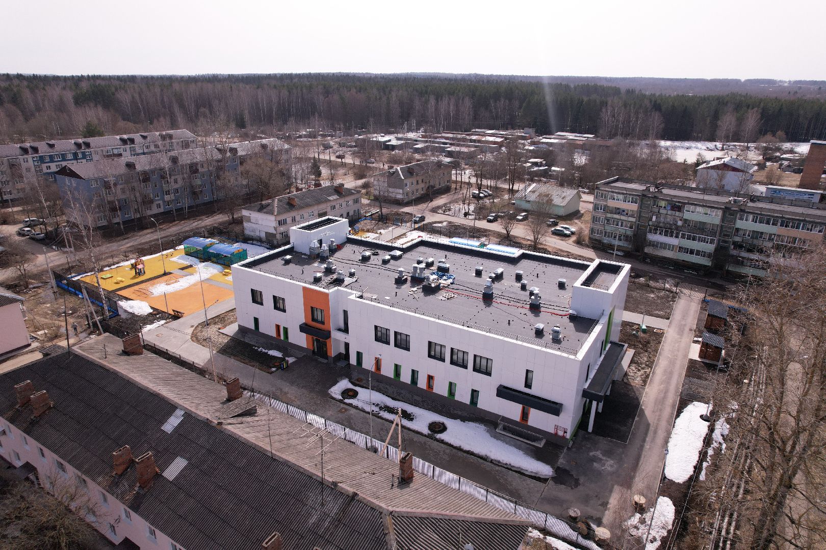 видео с коптера, волоколамск, детский сад,