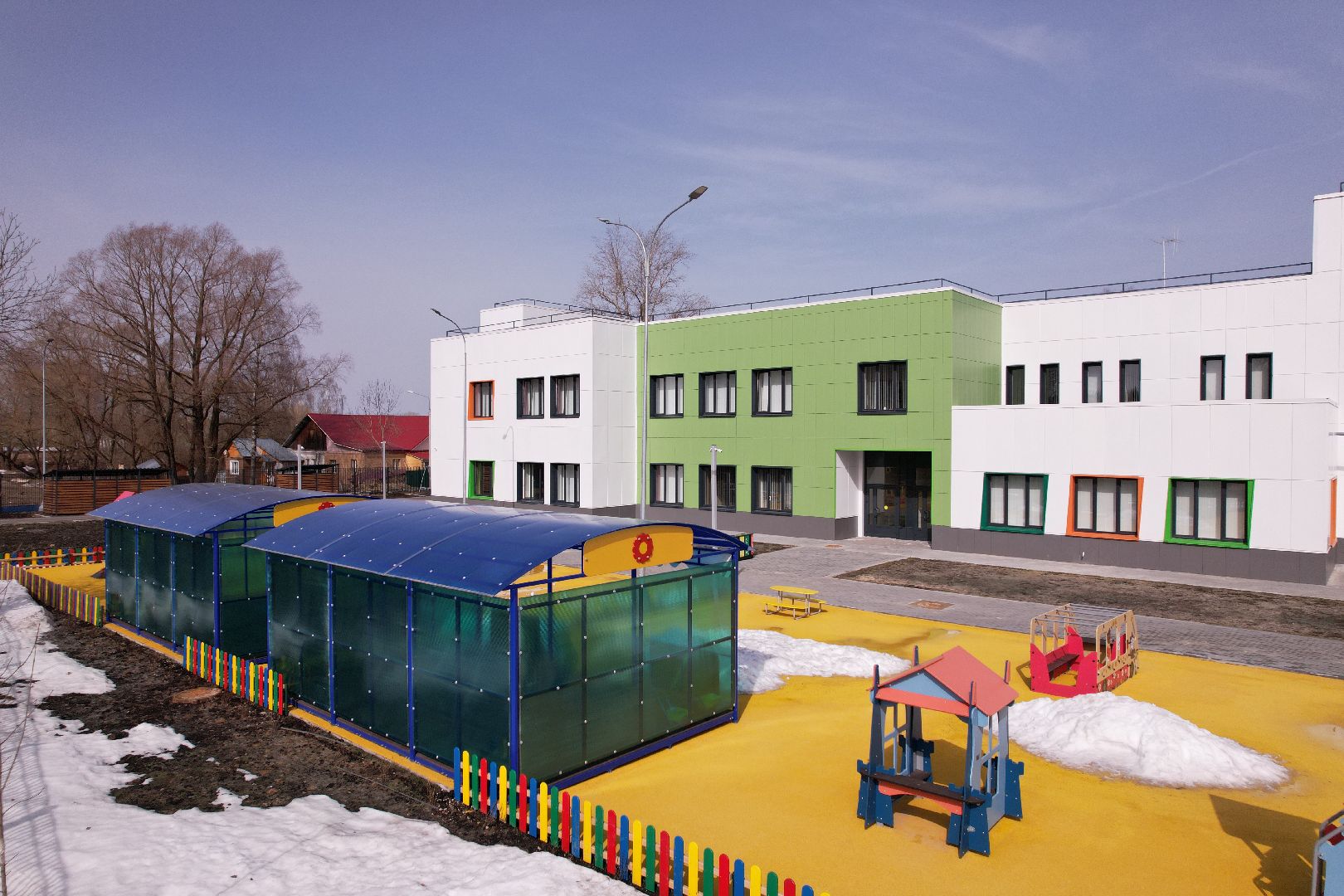 видео с коптера, волоколамск, детский сад,