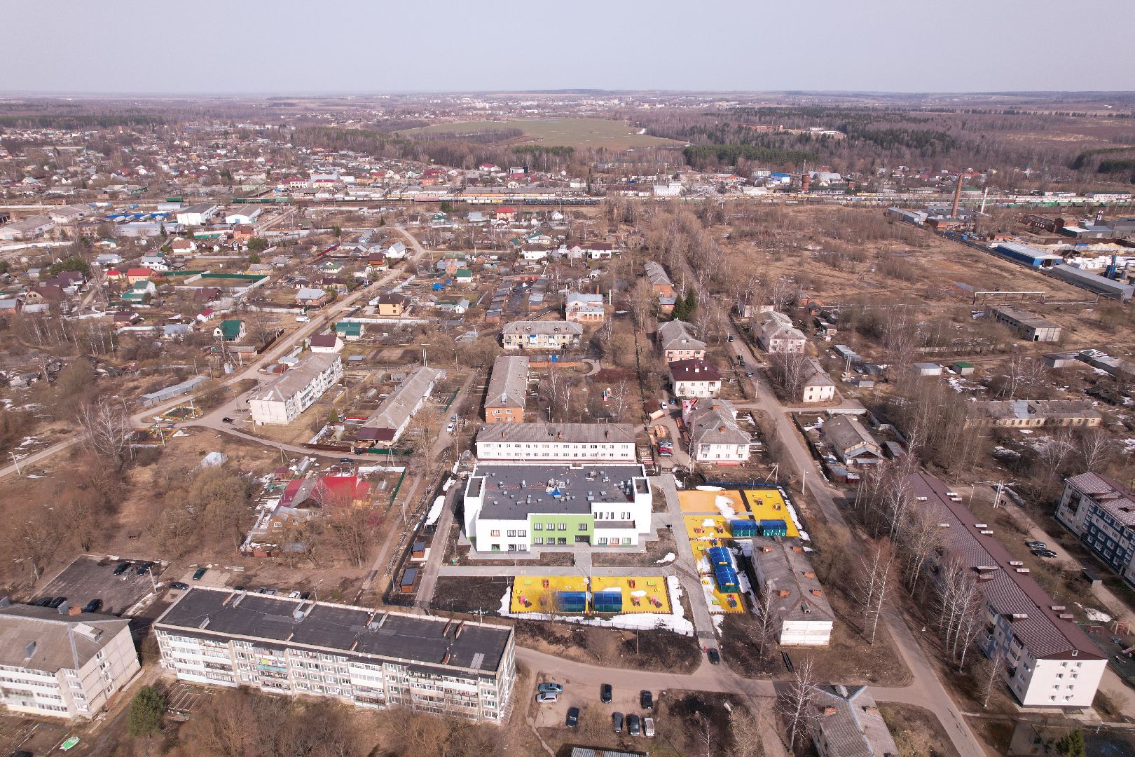 видео с коптера, волоколамск, детский сад,