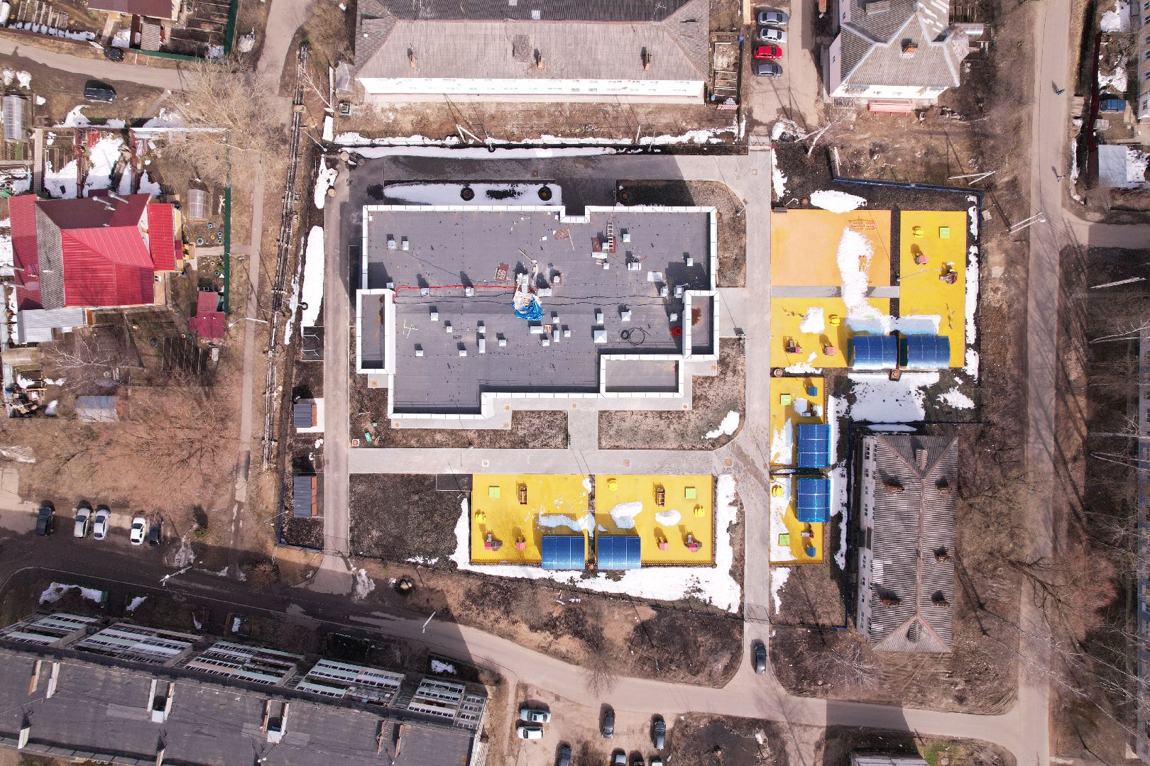 видео с коптера, волоколамск, детский сад,