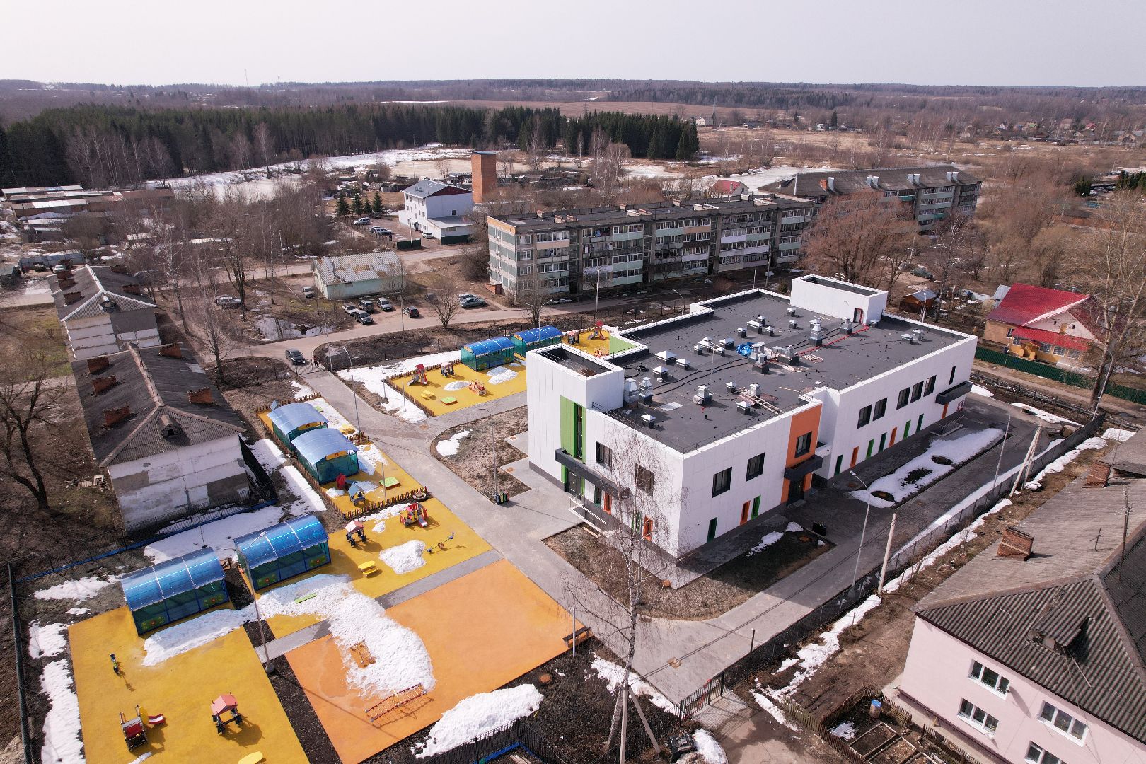 видео с коптера, волоколамск, детский сад,