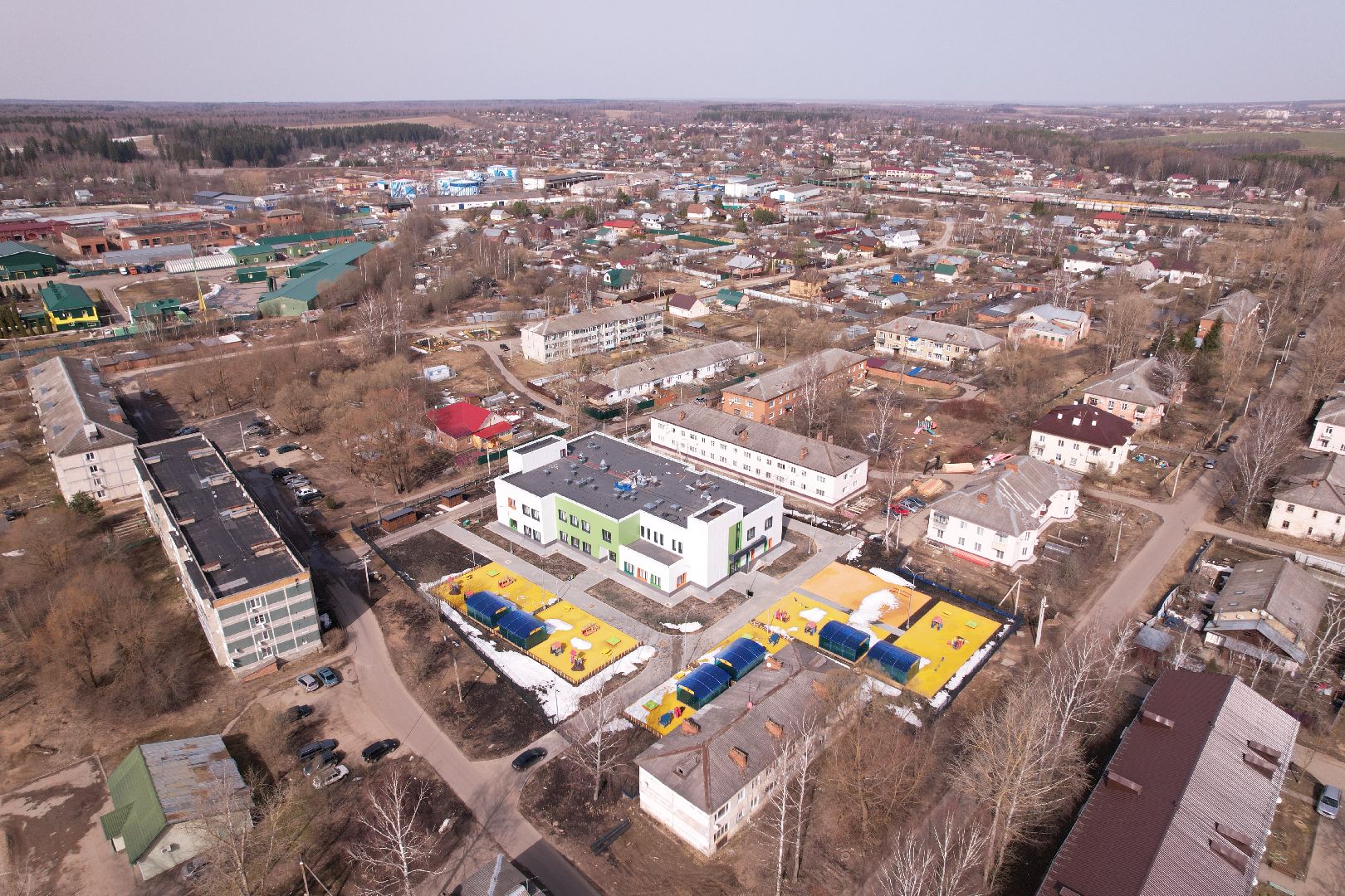 видео с коптера, волоколамск, детский сад,