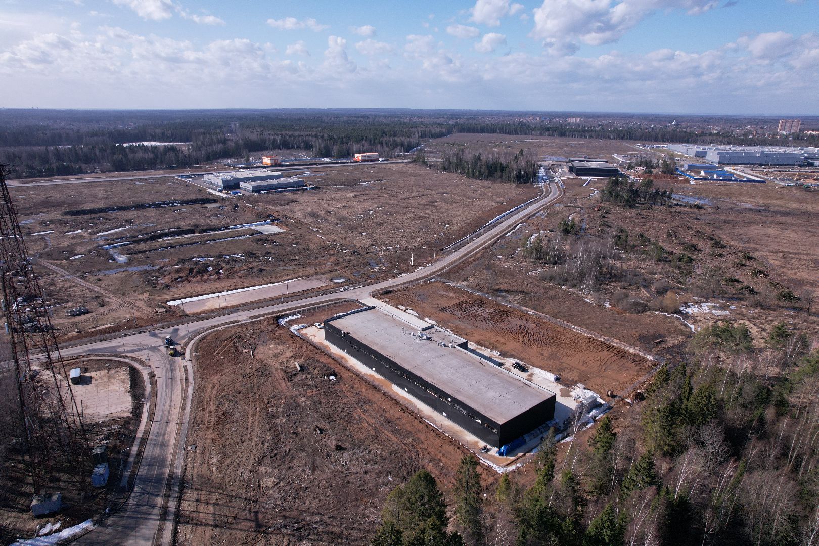 видео с коптера, солнечногорск, индустриальный парк,