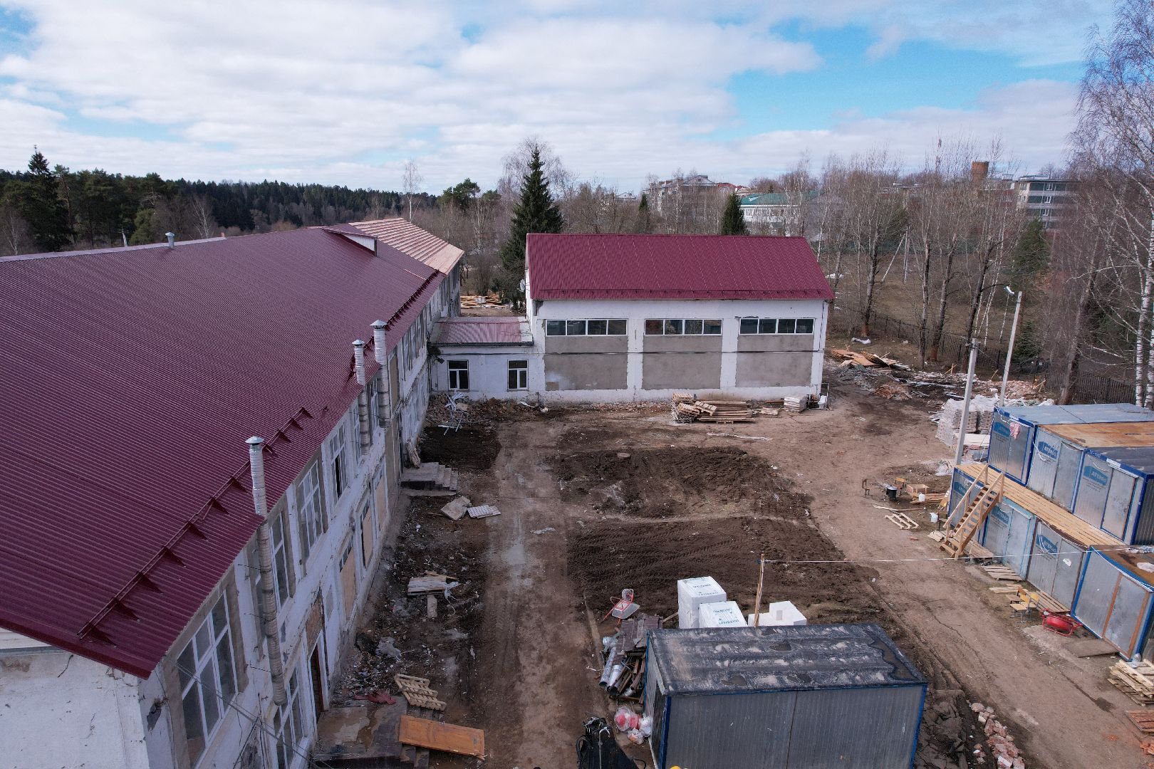 видео с коптера, истра, школа,