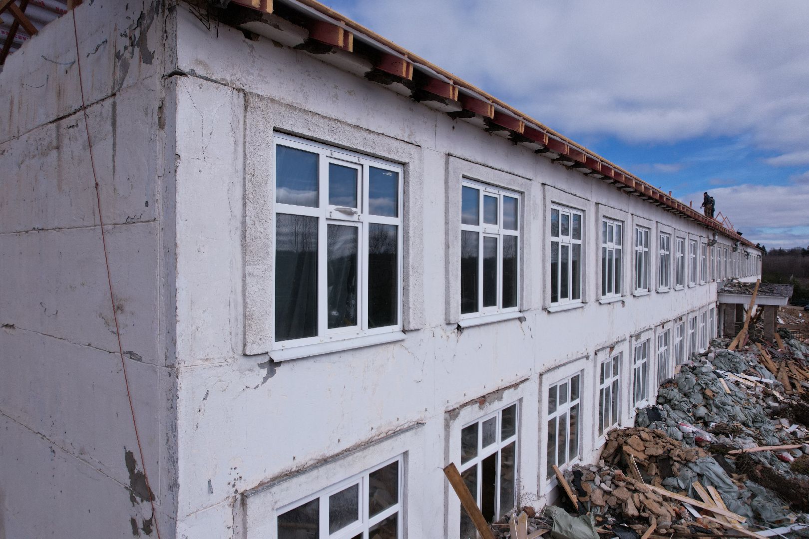 видео с коптера, истра, школа,