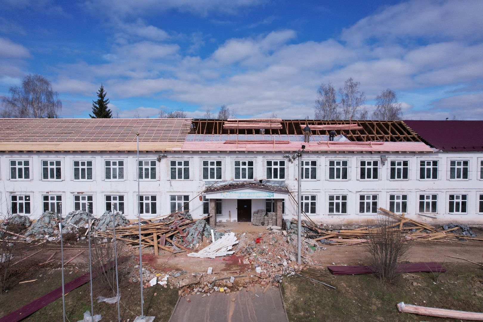 видео с коптера, истра, школа,