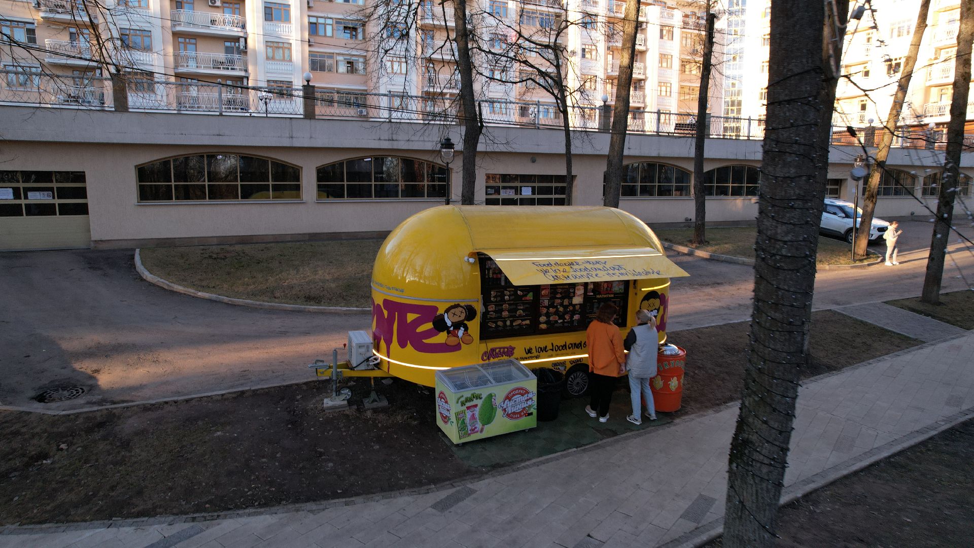 видео с коптера, звенигород, парк,