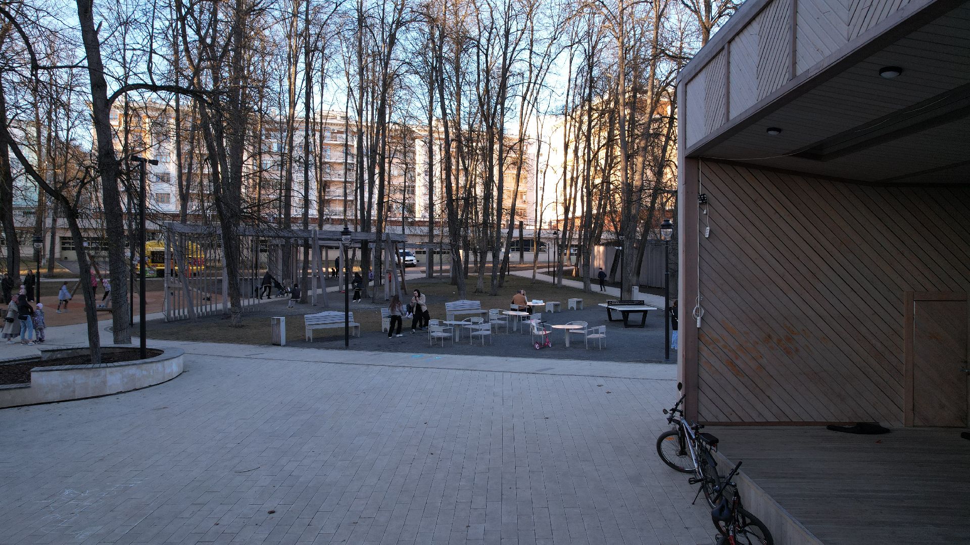 видео с коптера, звенигород, парк,