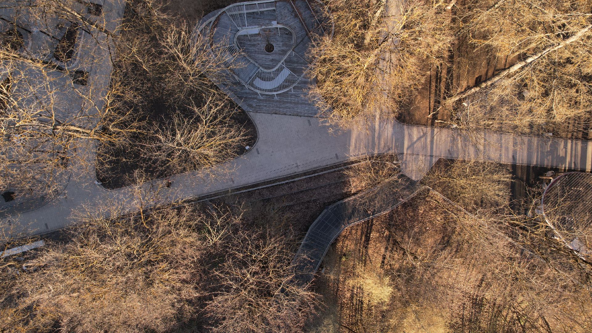 видео с коптера, звенигород, парк,