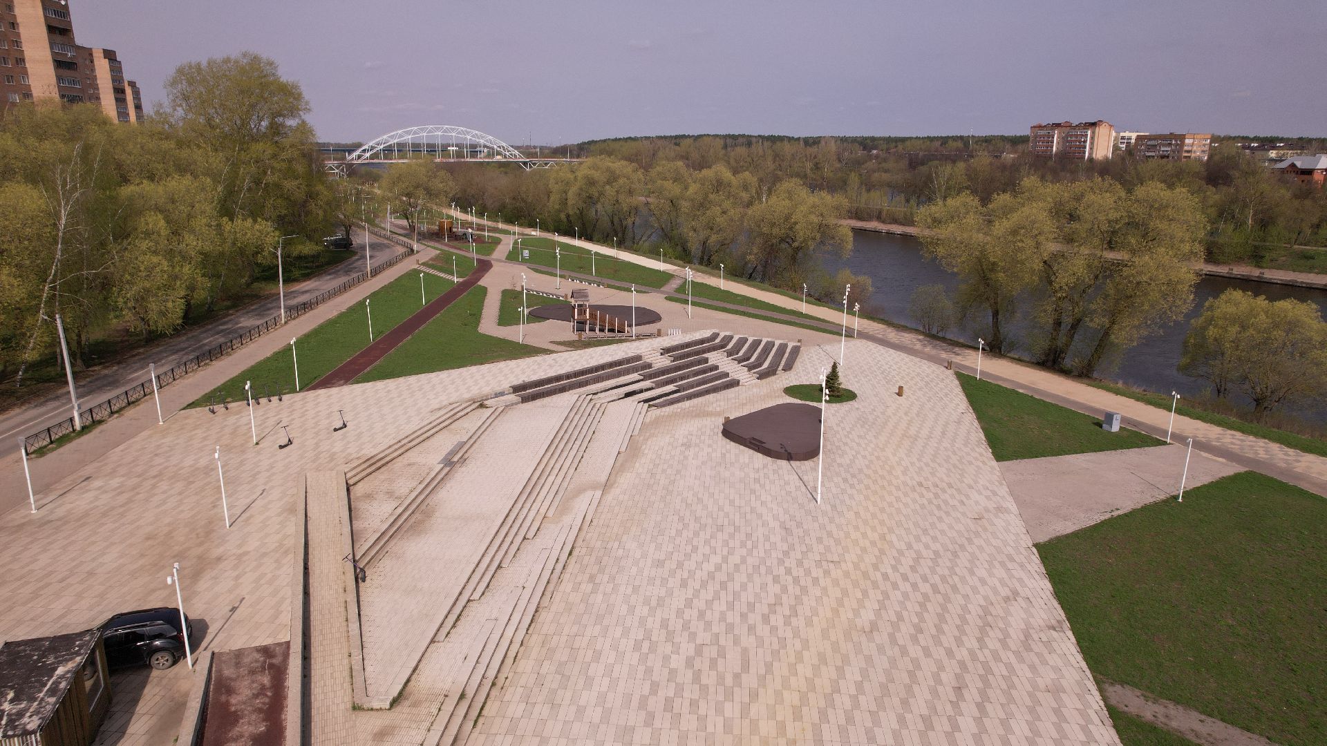 Воскресенск, видео с коптера, парк,