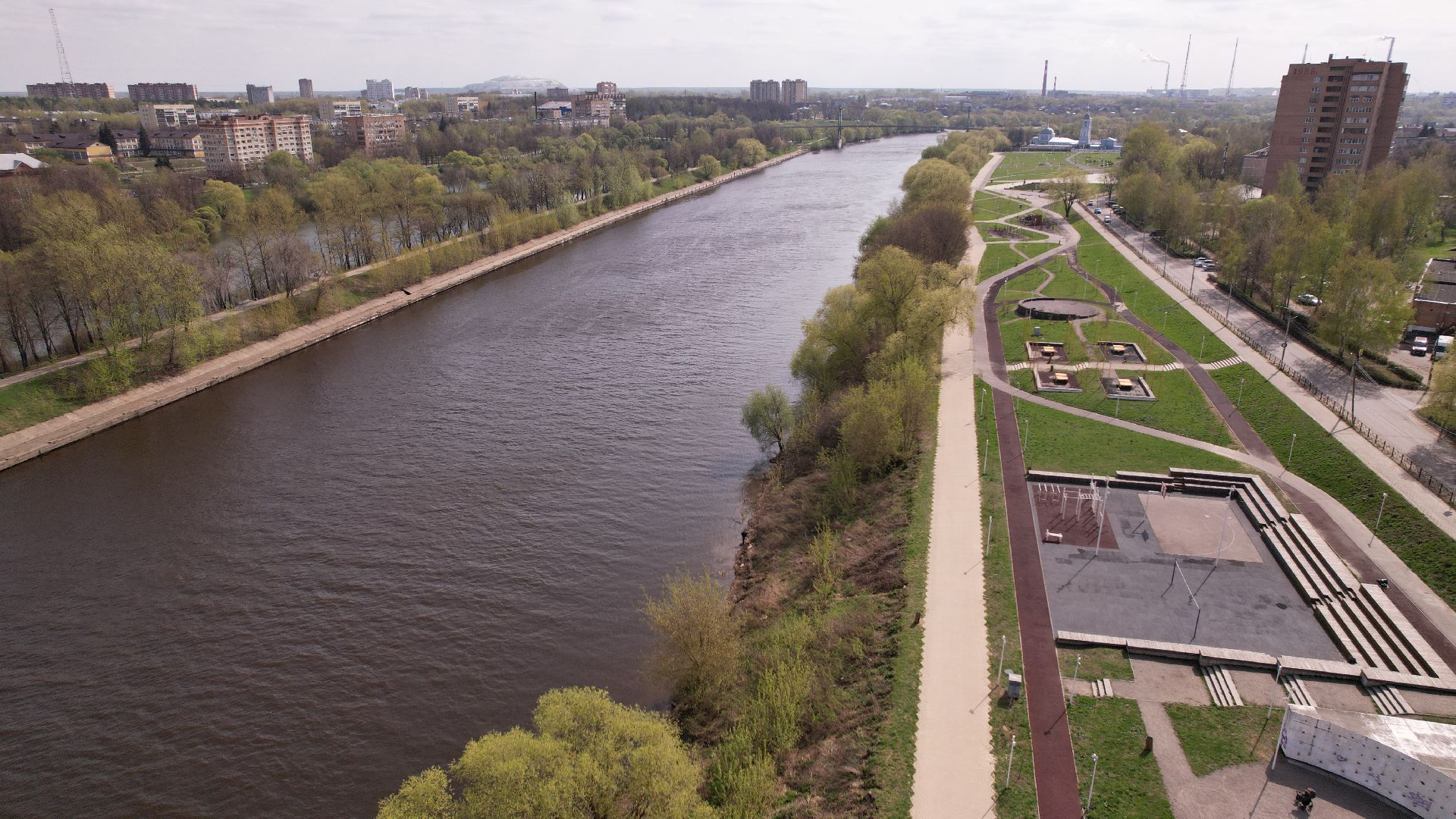 Воскресенск, видео с коптера, парк,