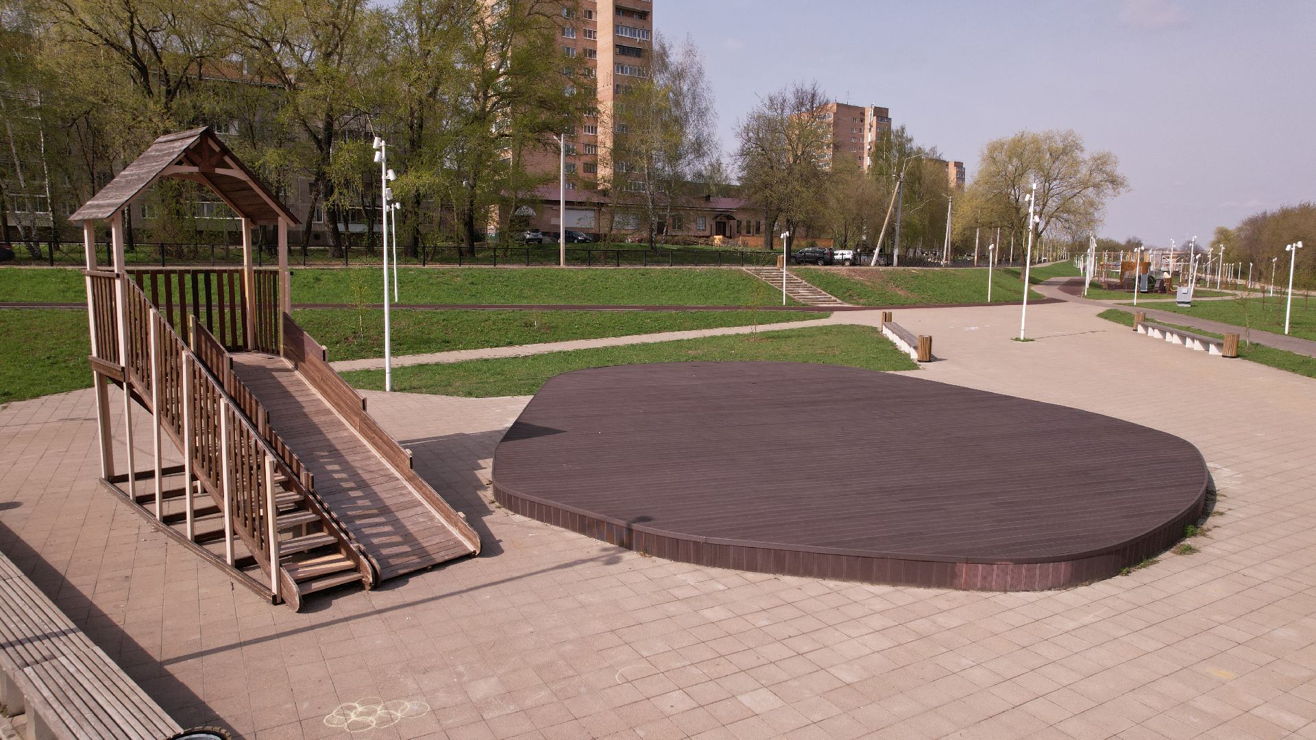 Воскресенск, видео с коптера, парк,