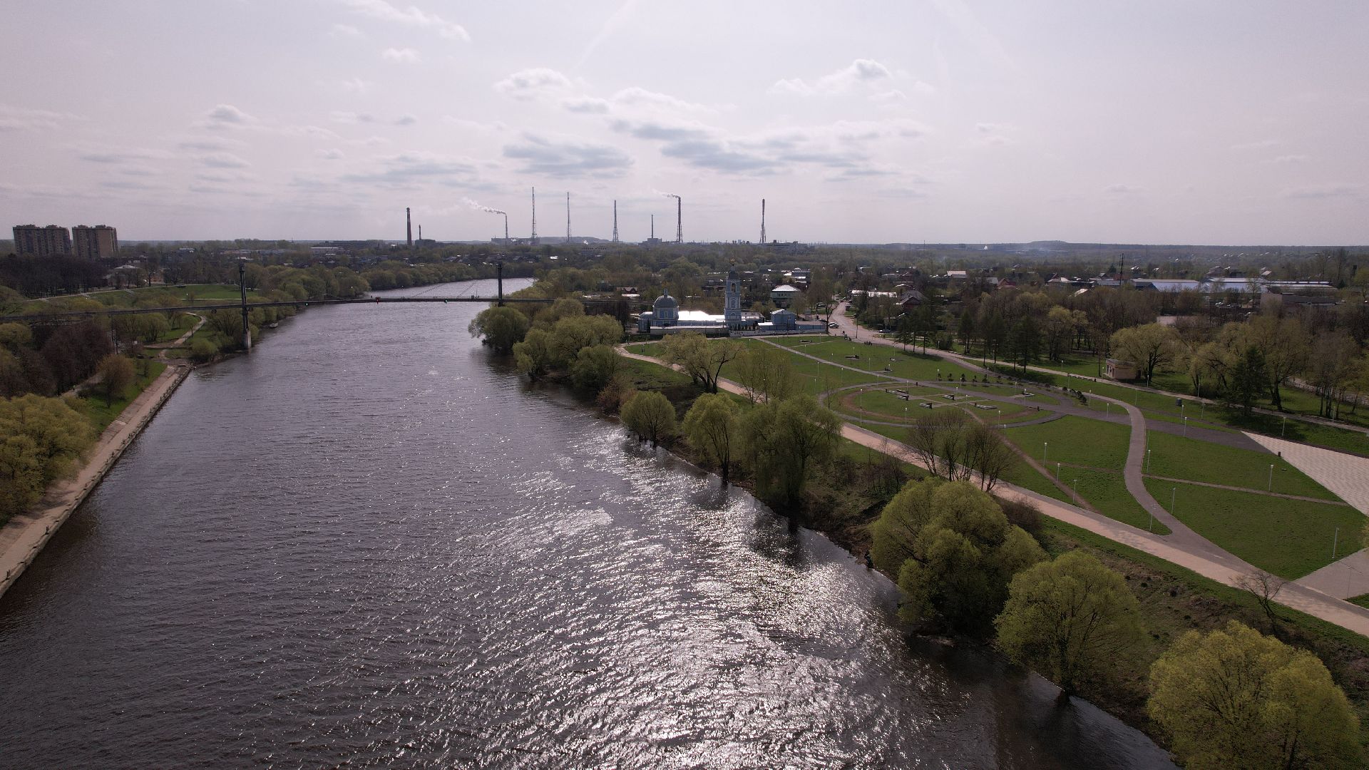 Воскресенск, видео с коптера, парк,