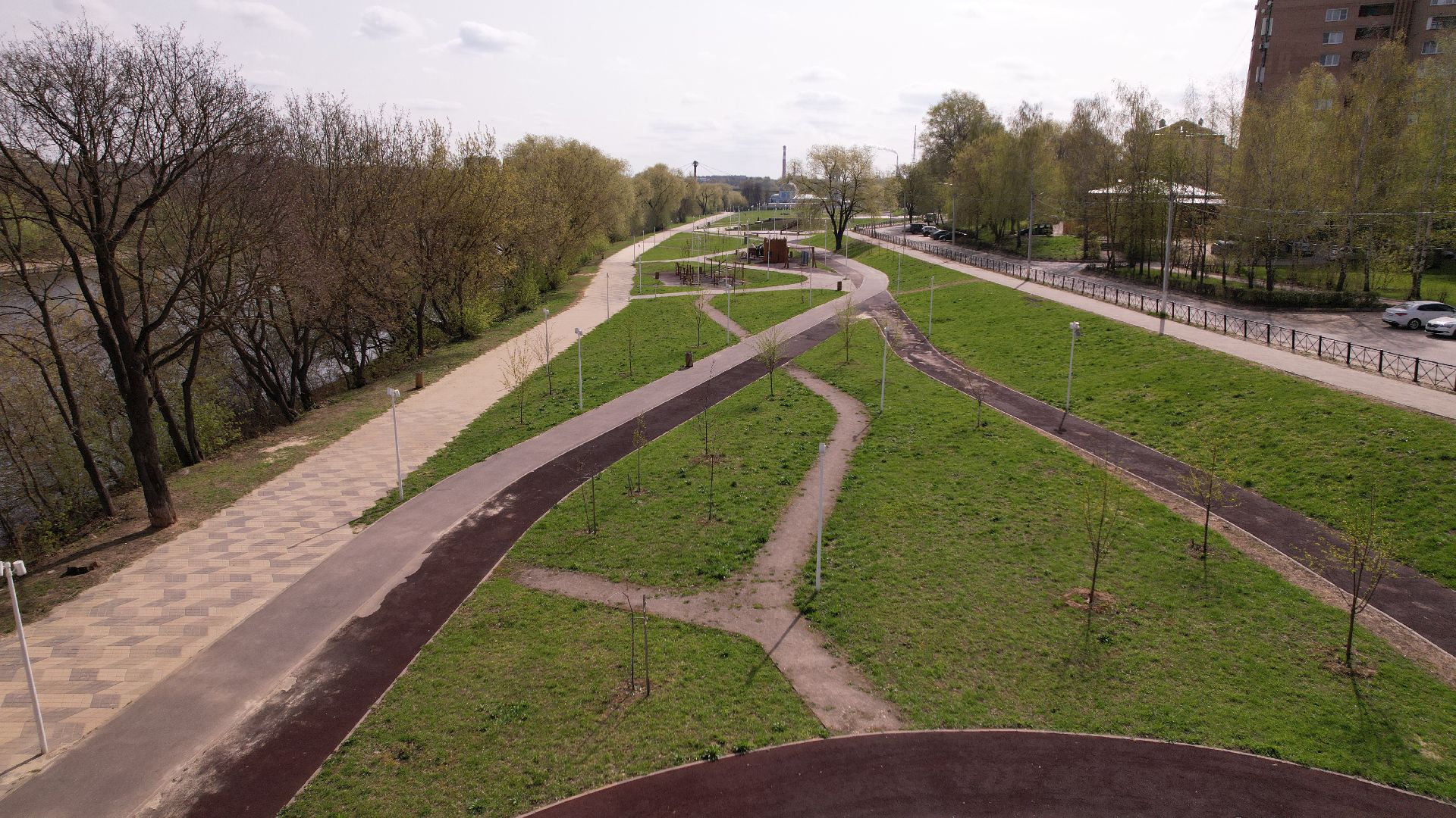 Воскресенск, видео с коптера, парк,