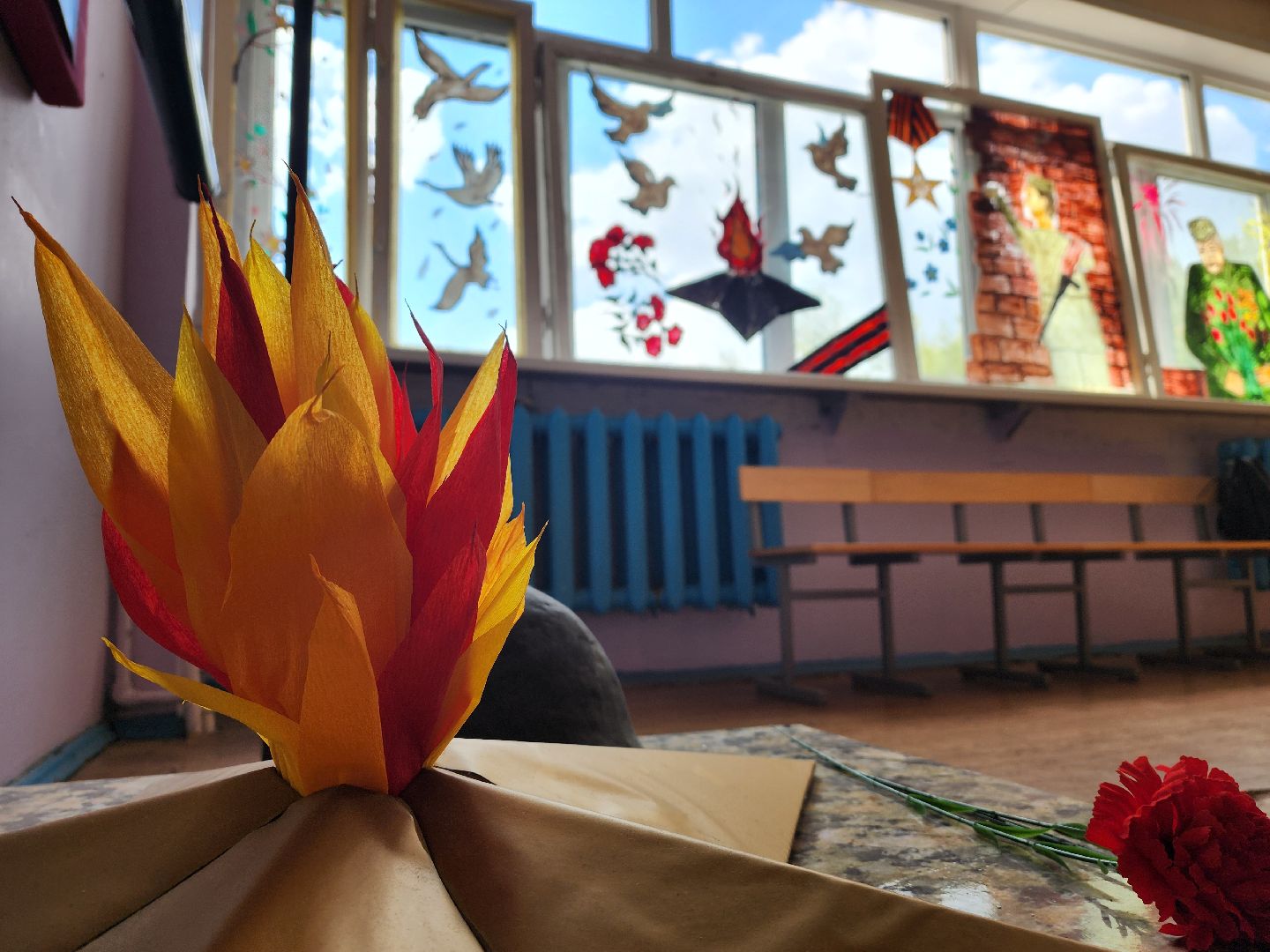 воскресенск, окна победы, школа, день победы, 9 мая, великая отечественная война,