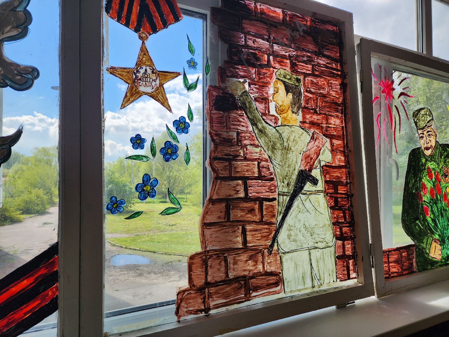 воскресенск, окна победы, школа, день победы, 9 мая, великая отечественная война,