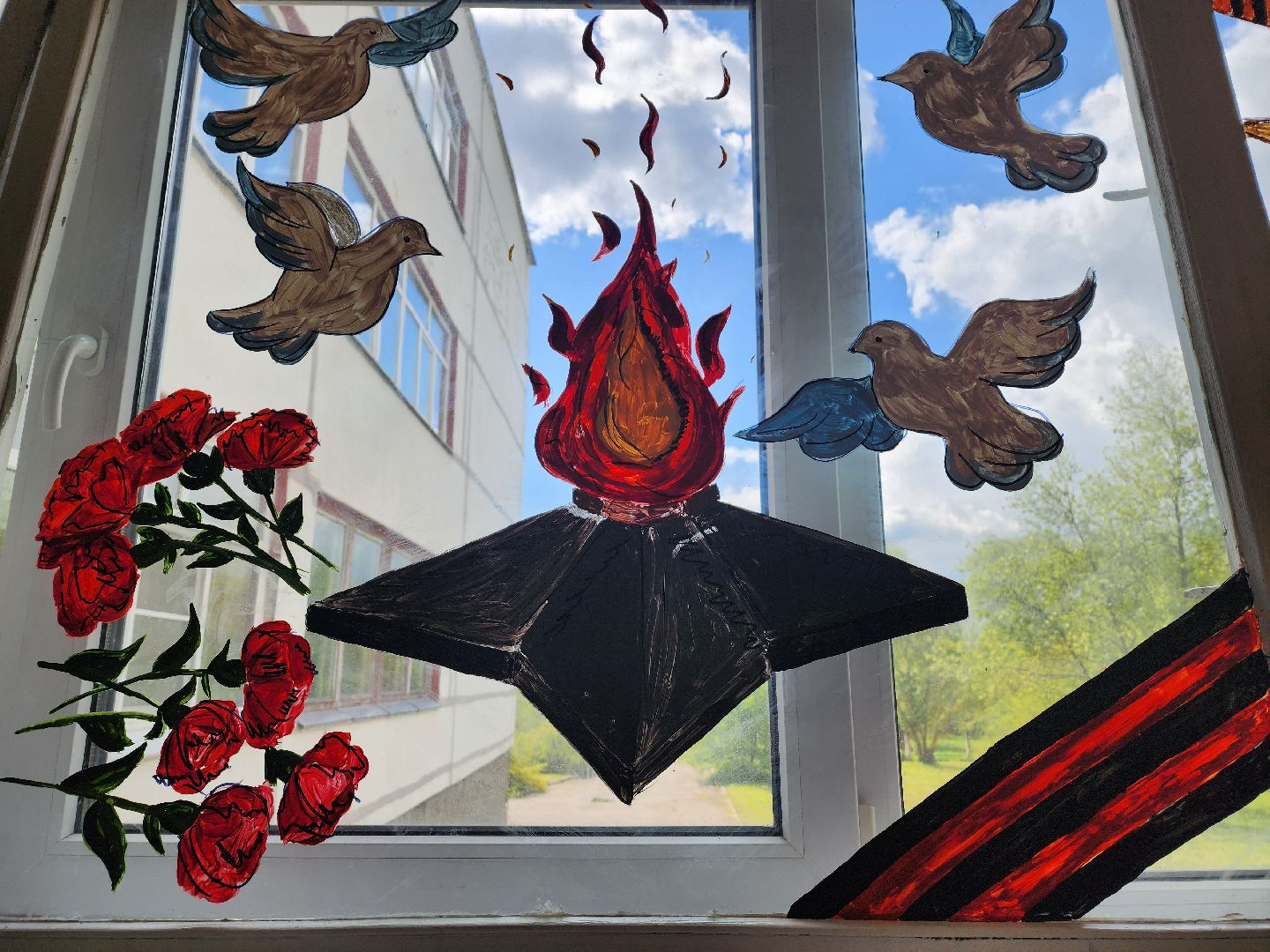 воскресенск, окна победы, школа, день победы, 9 мая, великая отечественная война,