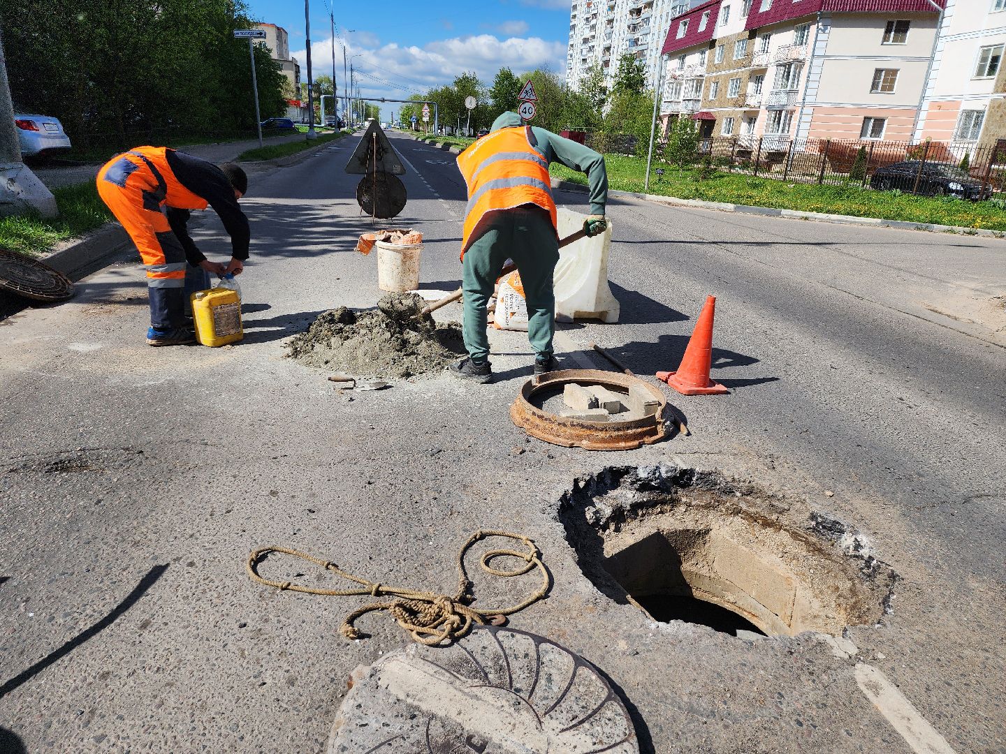 серпухов, подмосковье, ремонт дороги, ремонт,