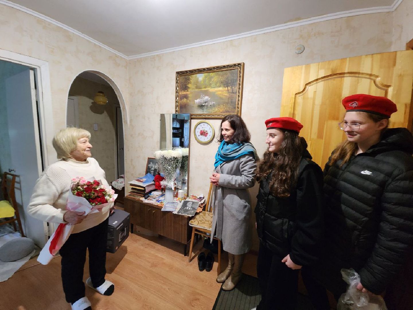 чехов, день победы, ветеран вов, школьники, поздравления, 9 мая, великая отечественная война,