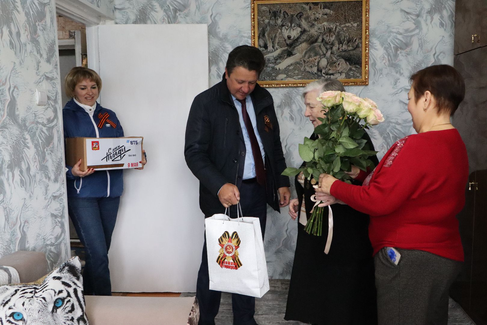 Серебряные Пруды, поселок Дмитриевский, День победы, поздравлеение ветерана, 9 мая, житель блокадного Ленинграда,