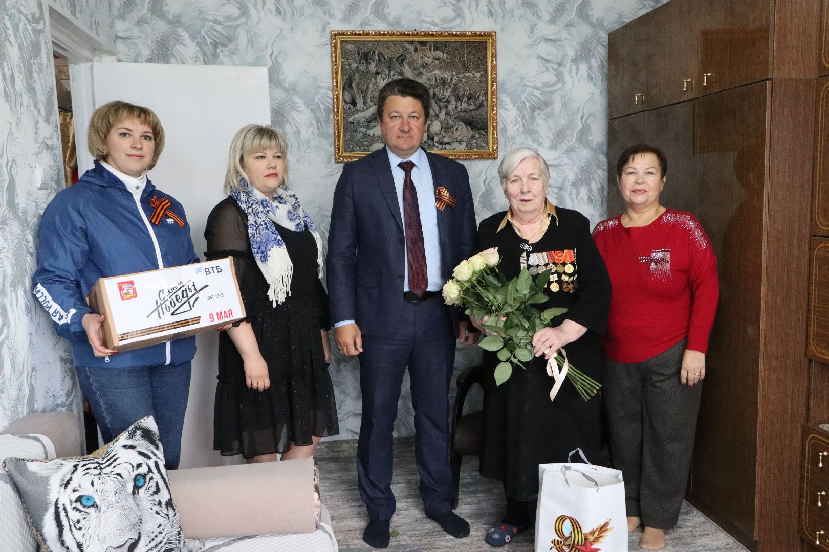 Серебряные Пруды, поселок Дмитриевский, День победы, поздравлеение ветерана, 9 мая, житель блокадного Ленинграда,