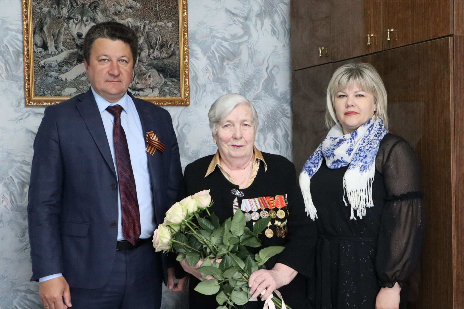 Серебряные Пруды, поселок Дмитриевский, День победы, поздравлеение ветерана, 9 мая, житель блокадного Ленинграда,