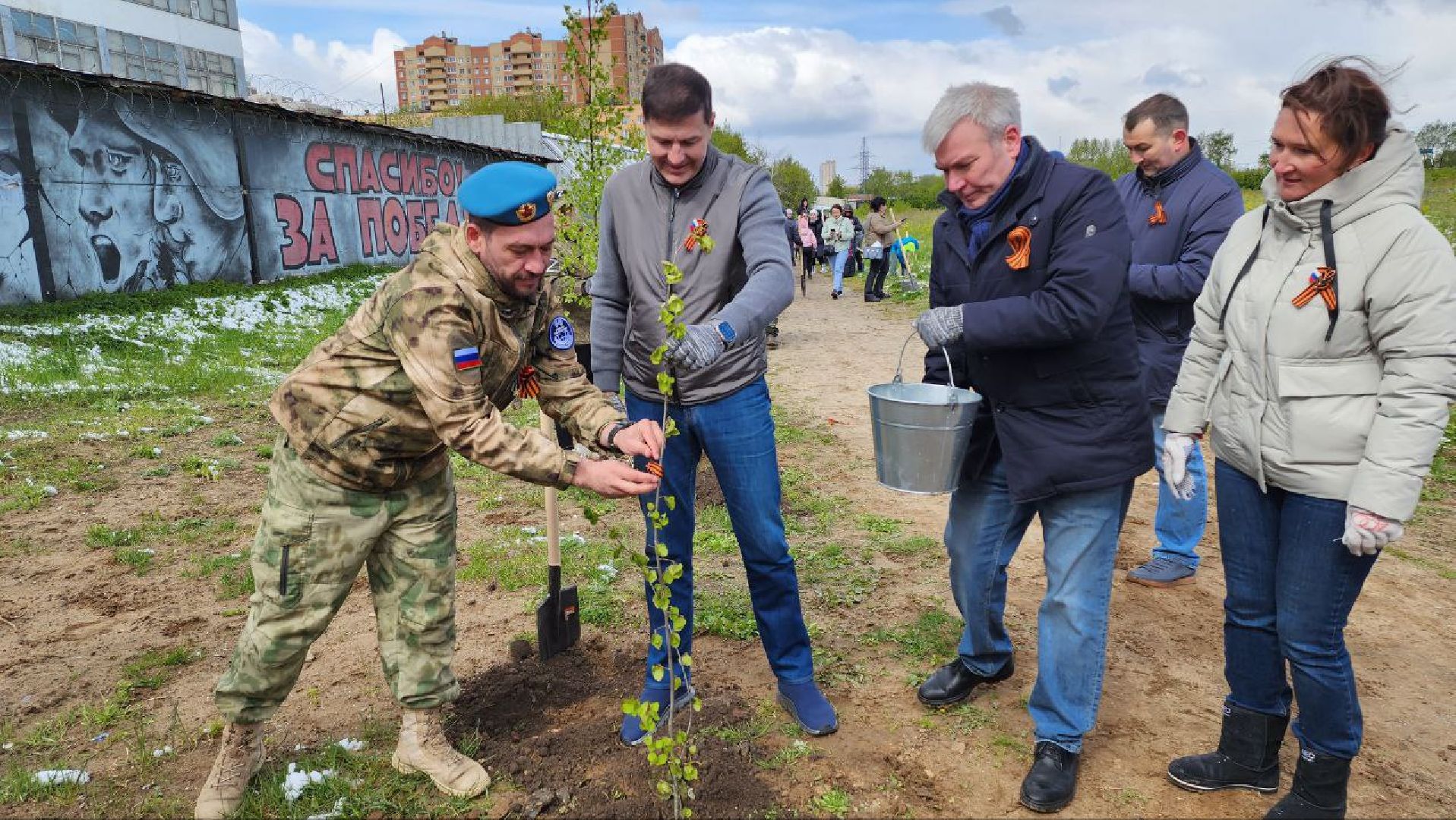 люберцы, парк победы, посадка деревьев, глава городского округа люберцы владимир волков,
