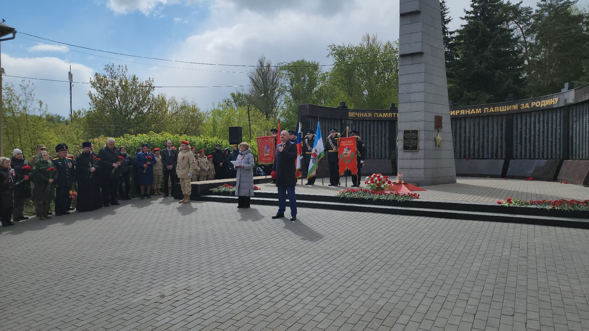 кашира, день победы, 9 мая, аллея славы, митинг, возложение цветов,