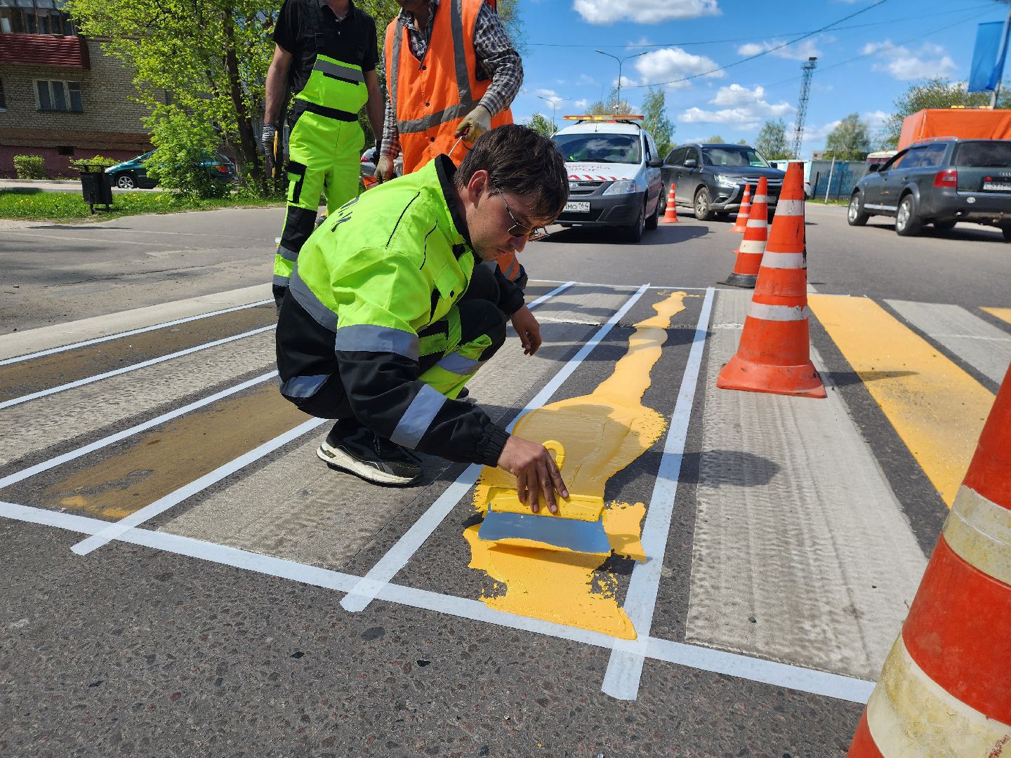 нацпроект, шатура, ремонт дорог, обновление разметки,