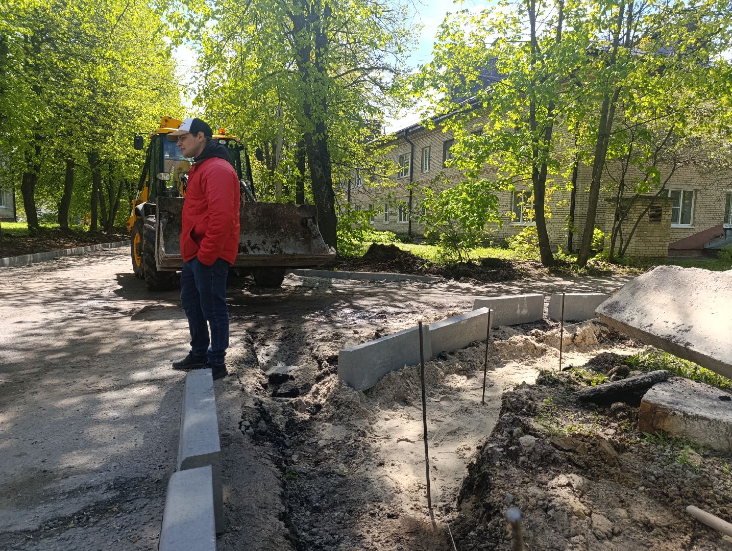 Бронницы, Ремонт дороги, Бордюрный камень, Поселок Горка,