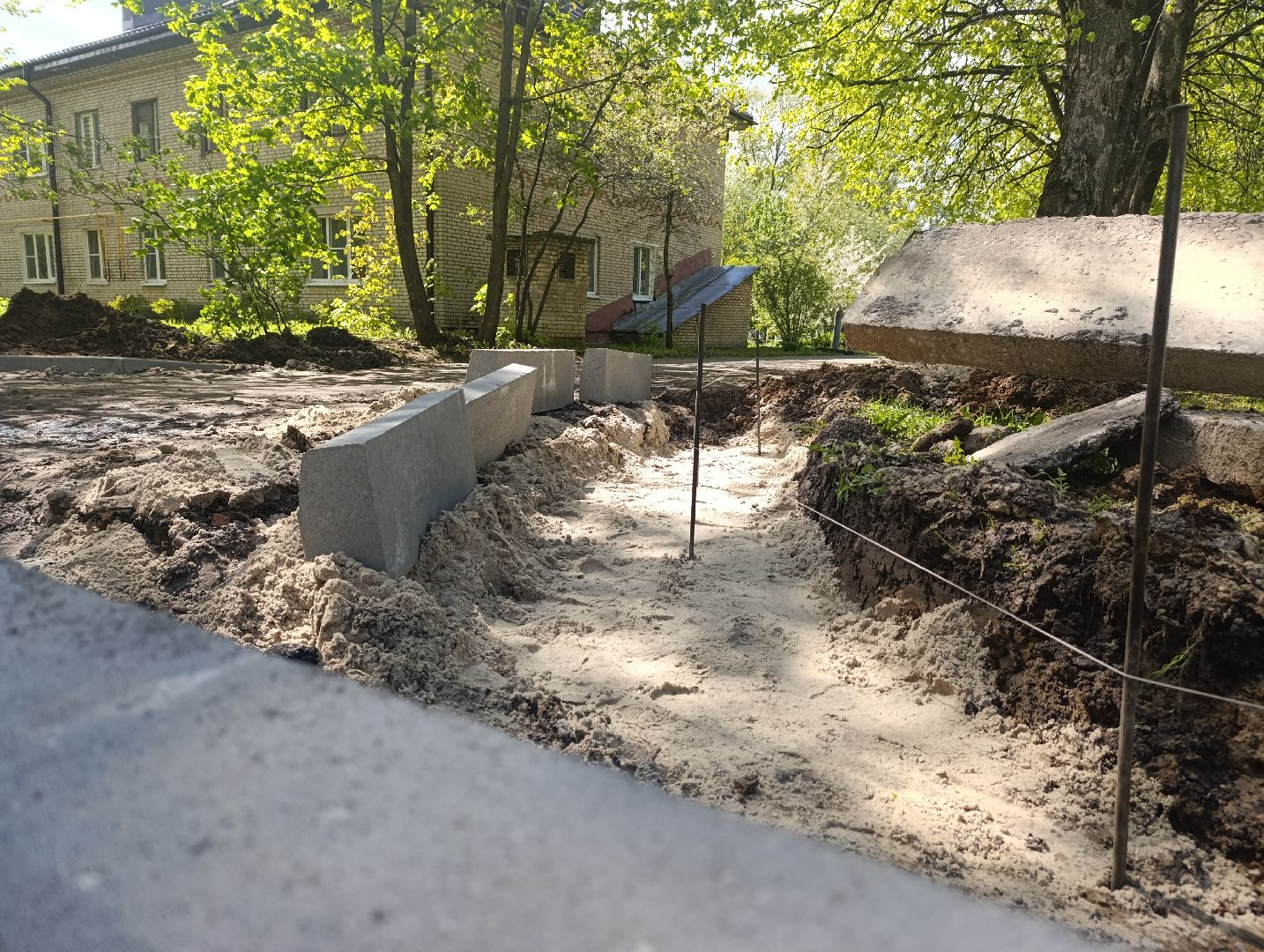 Бронницы, Ремонт дороги, Бордюрный камень, Поселок Горка,