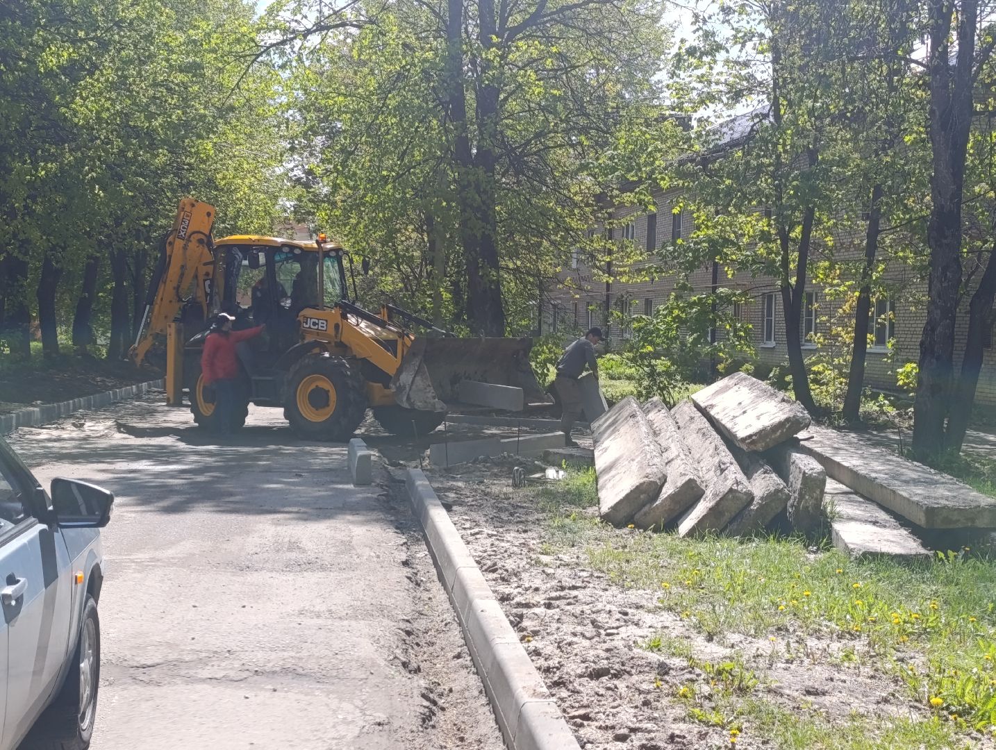 Бронницы, Ремонт дороги, Бордюрный камень, Поселок Горка,