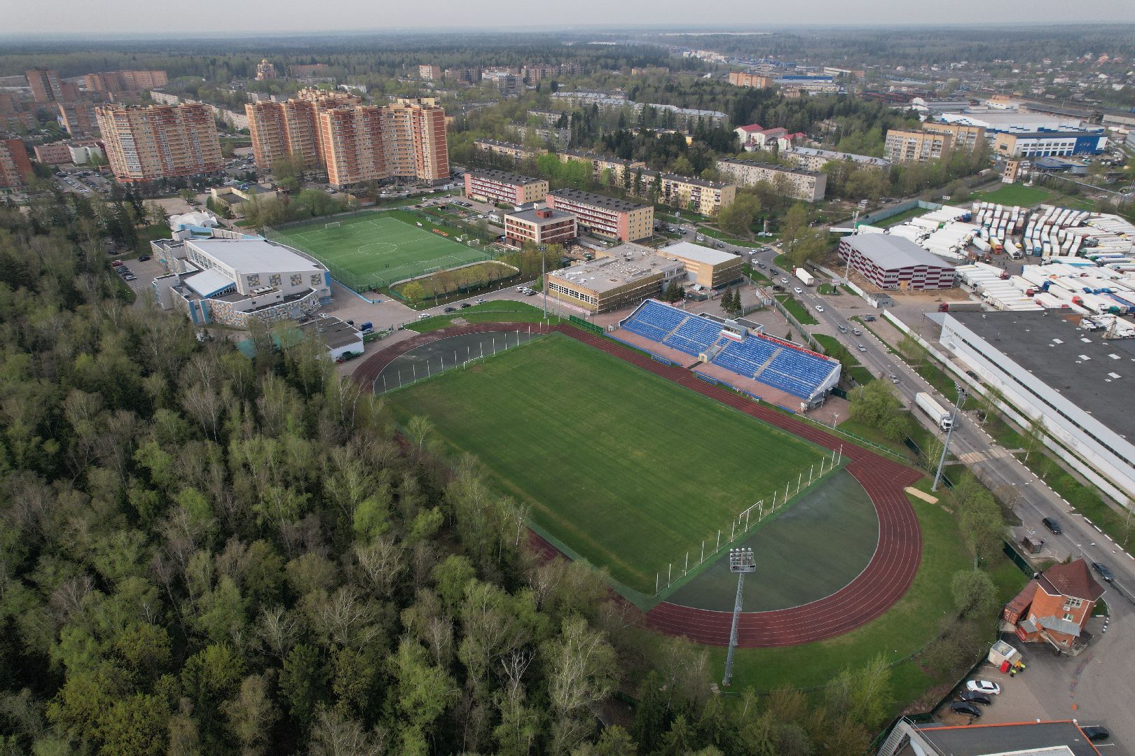 видео с коптера, стадион, спорт,