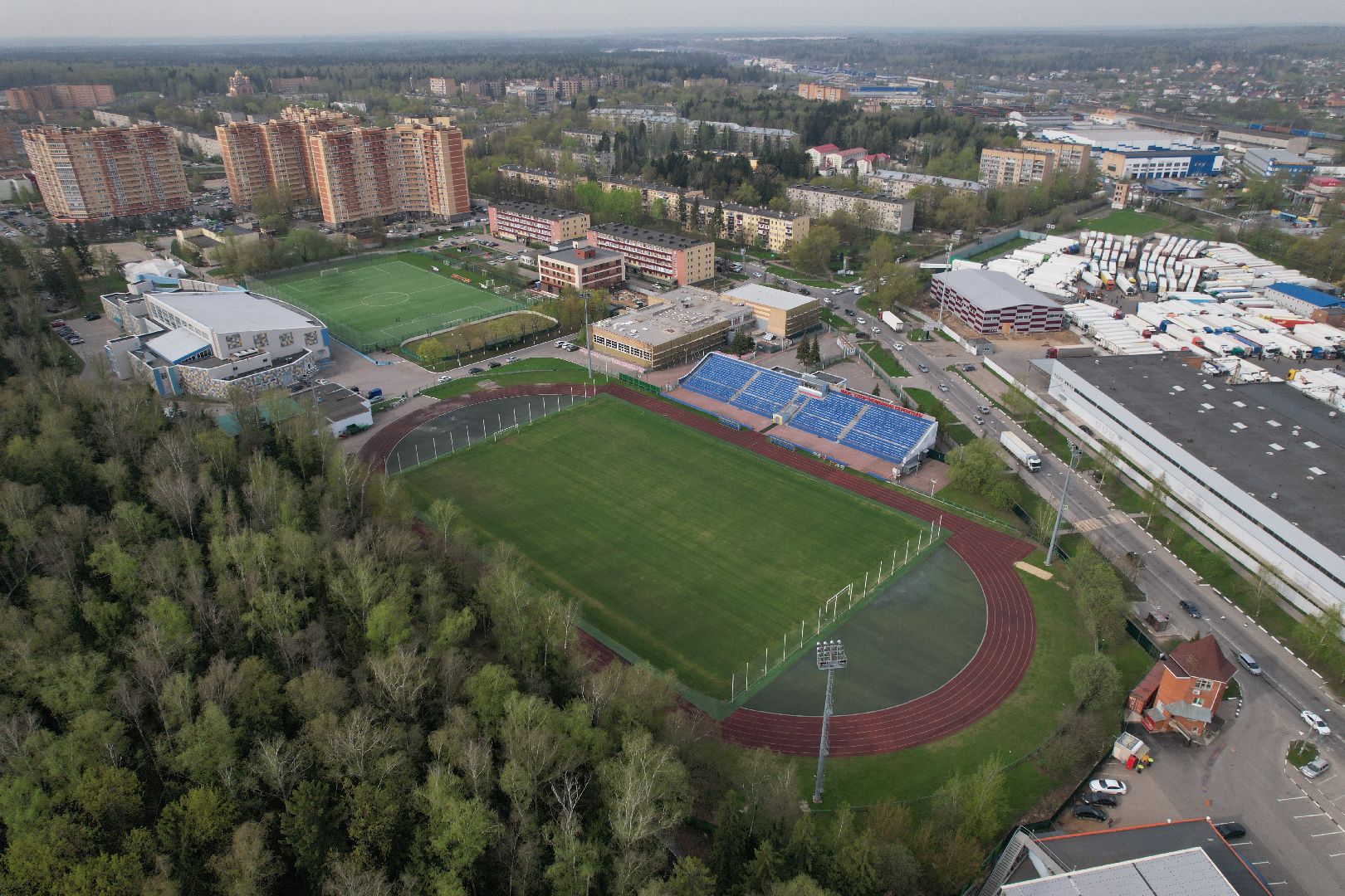 видео с коптера, стадион, спорт,