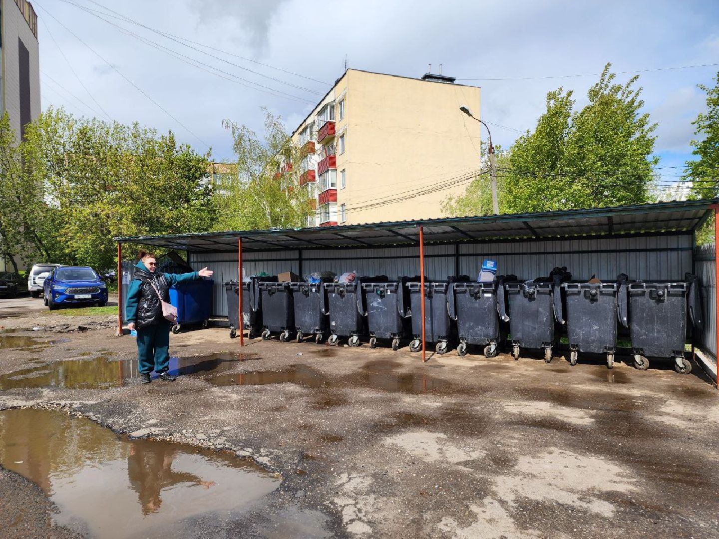 чехов, контейнерная площадка, жкх и благоустройство, мусорка, мусоровоз,
