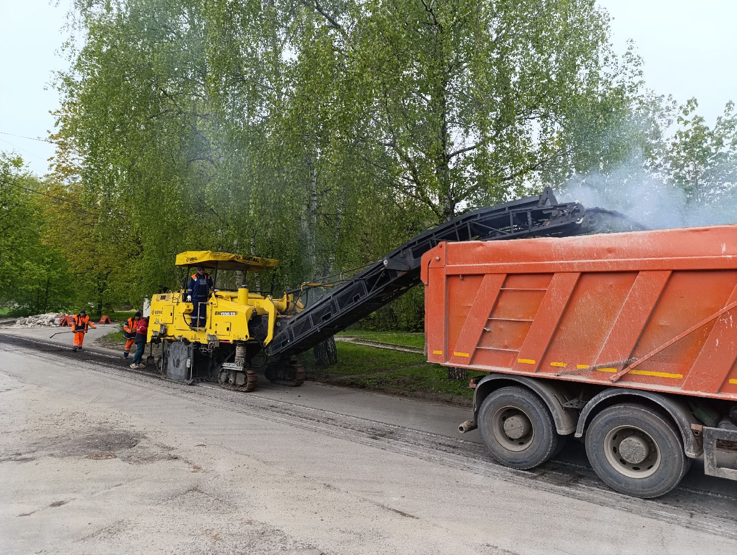 Бронницы, Поселок Горка, Ремонт дороги, Фрезерование,