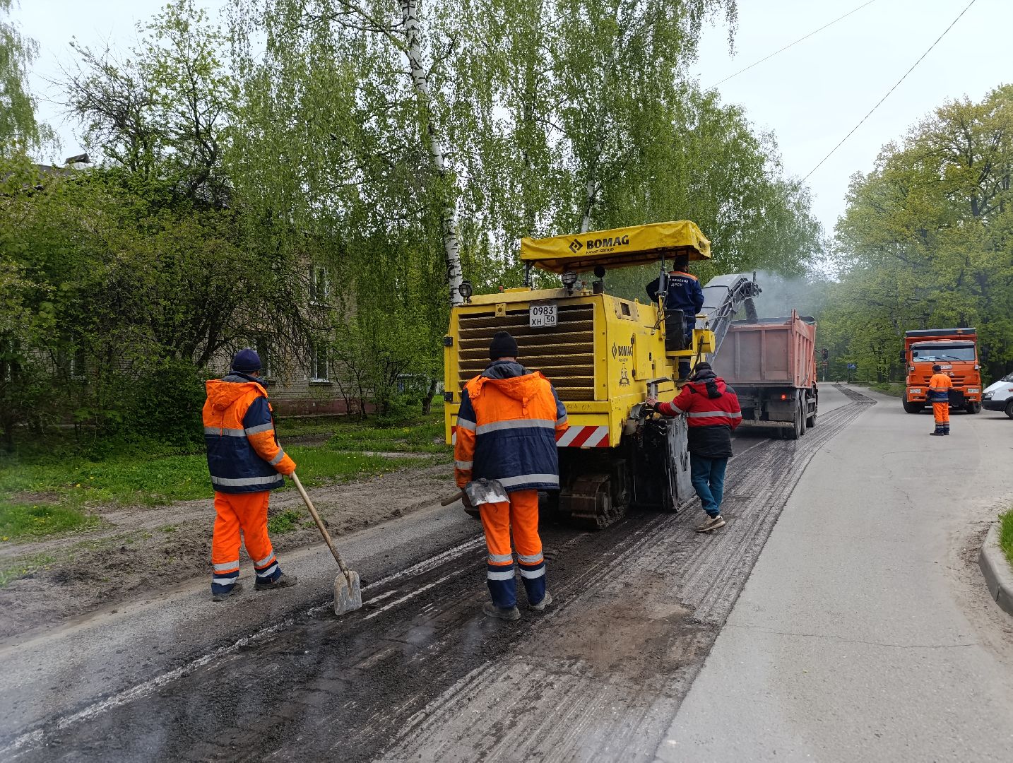 Бронницы, Поселок Горка, Ремонт дороги, Фрезерование,