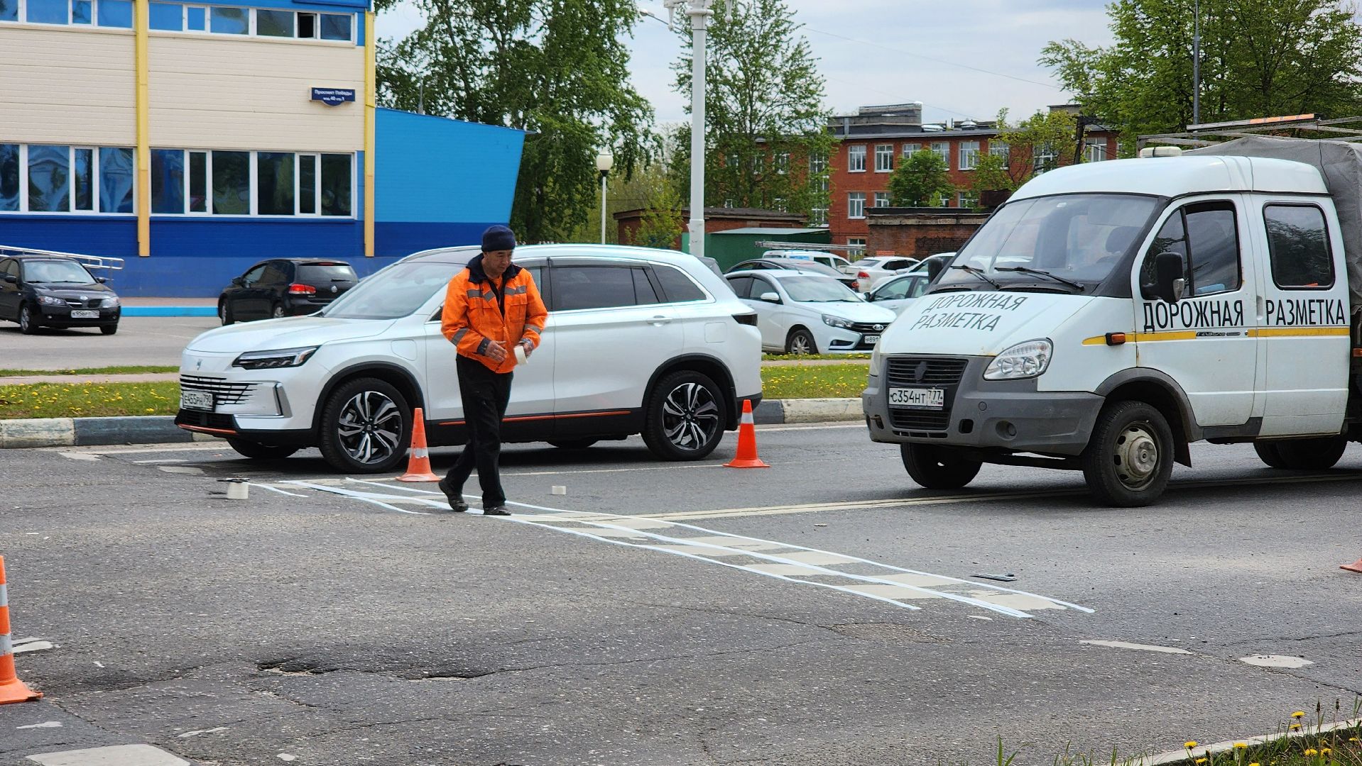 ступино, дорожная разметка, пешеходная разметка,