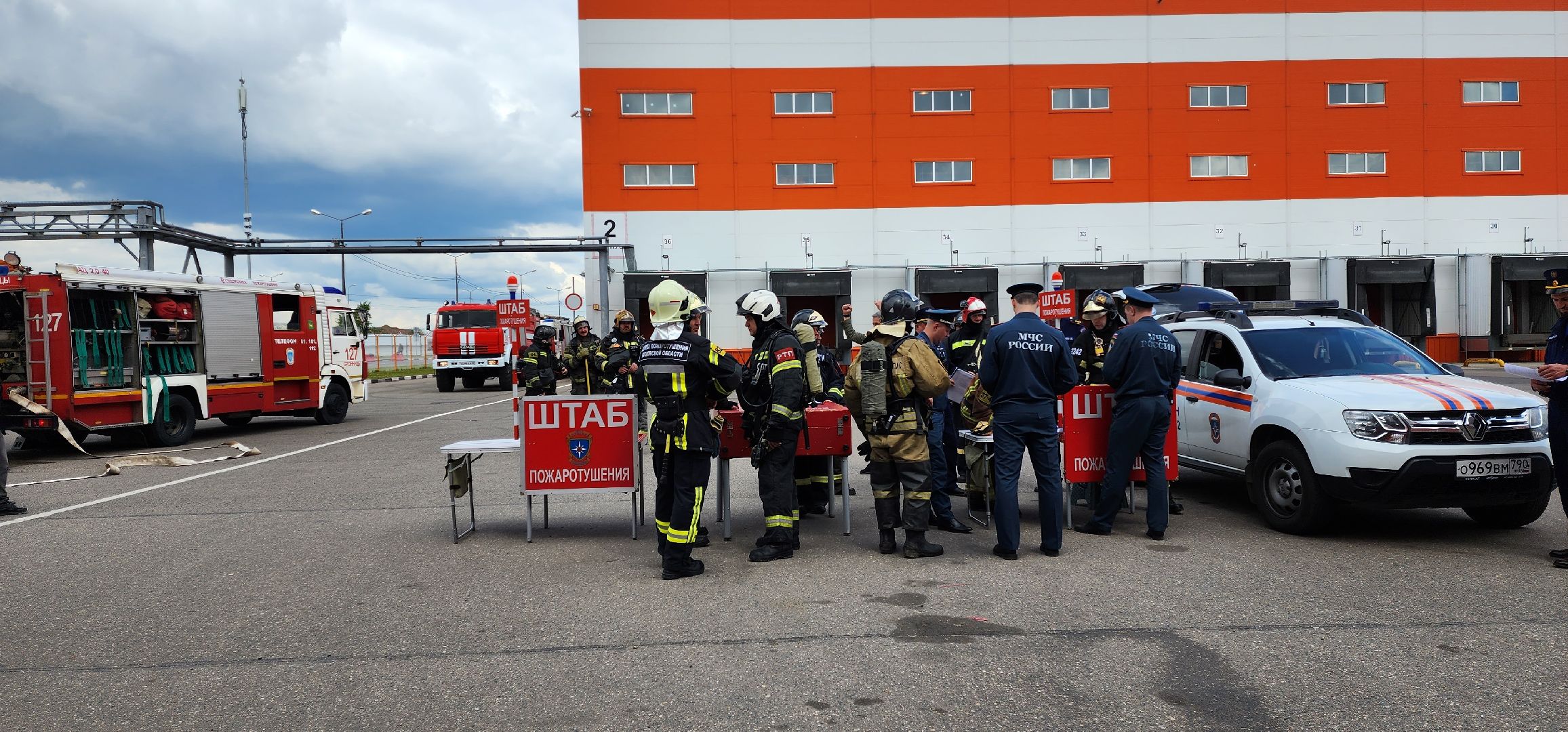 раменское, общество, пожарная безопасность, тактические учения на складском комплексе в Софьино,